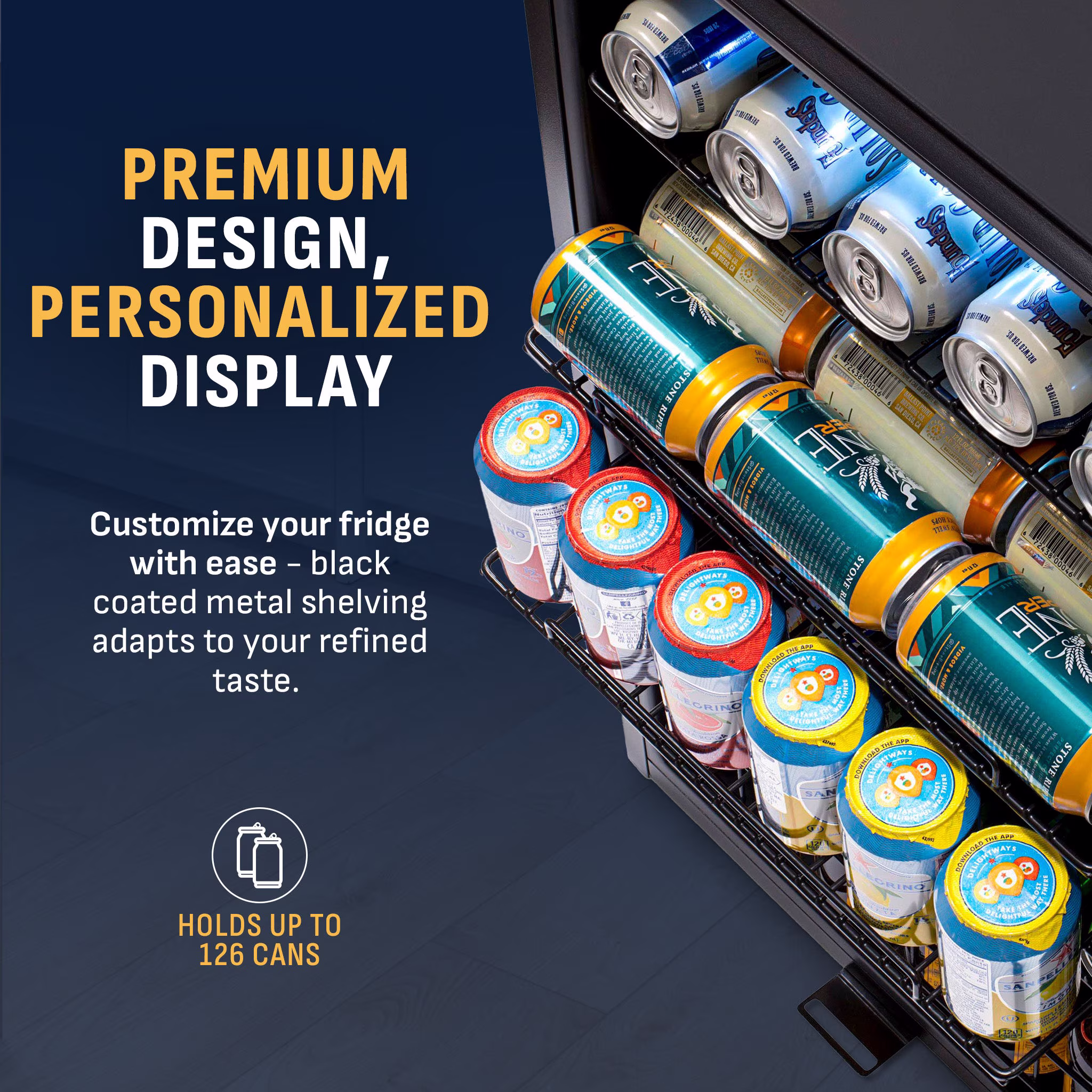 Newair® 126-Can Freestanding Black Beverage Fridge - 18.8" - Image 4