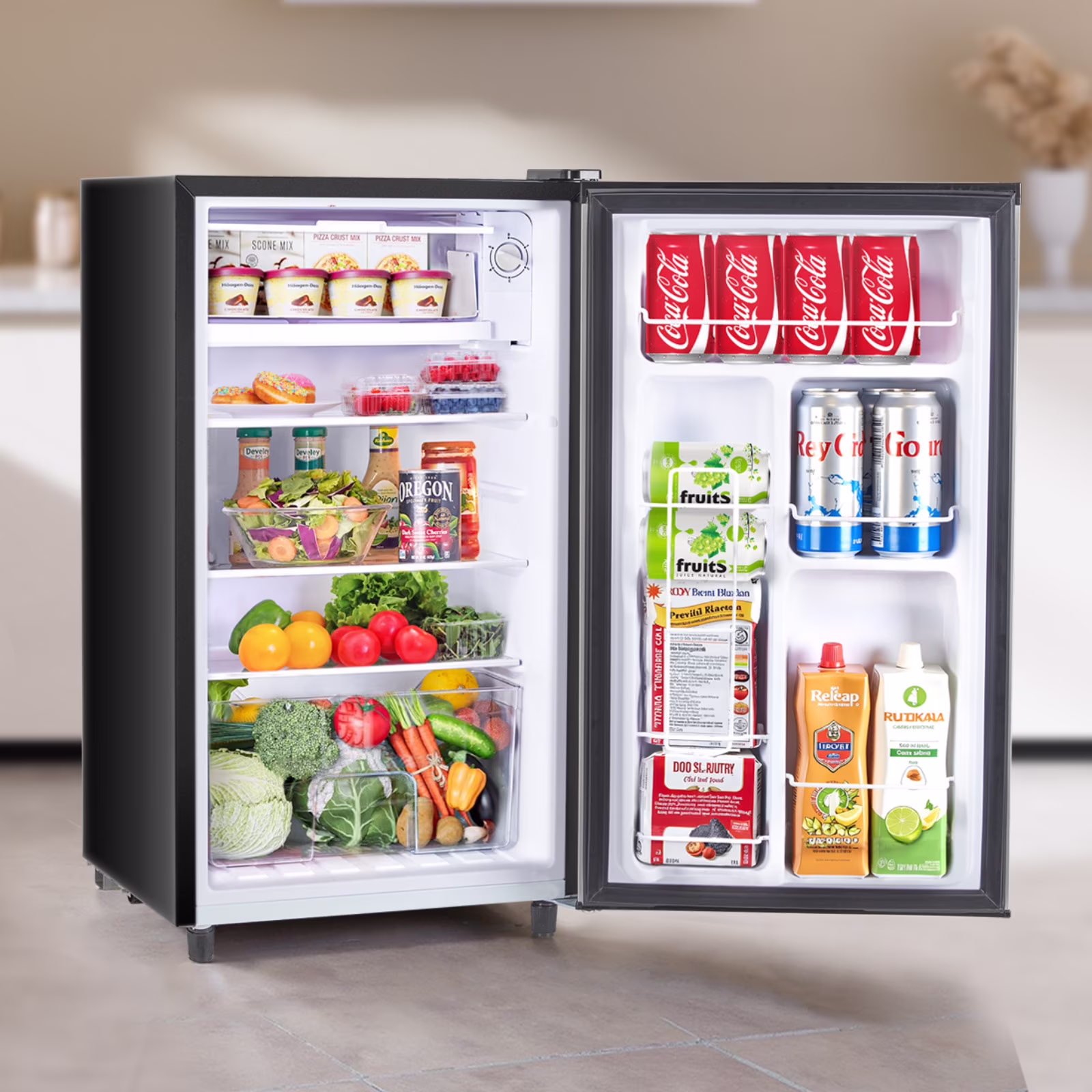 Nextay Mini Fridge for Bedroom 3.2 Cu.Ft Small Refrigerator with Freezer for Dorm Office,Black - Image 3
