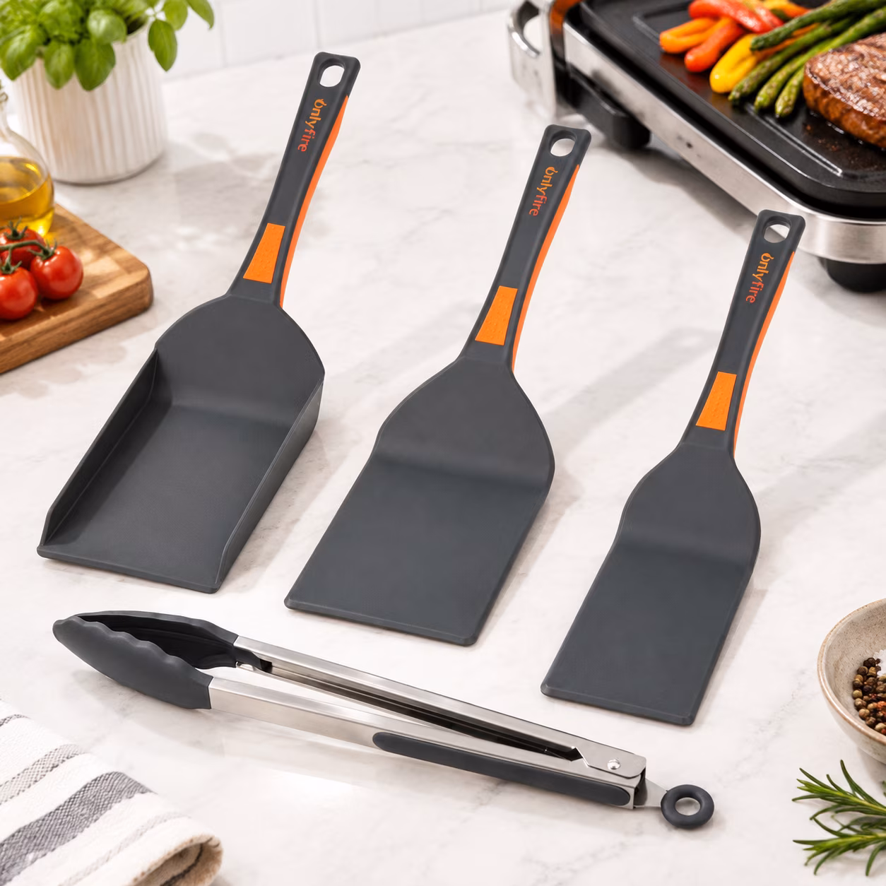 Non-stick Nylon Flat-top Griddle Accessories 4-Piece Kit for Griddles