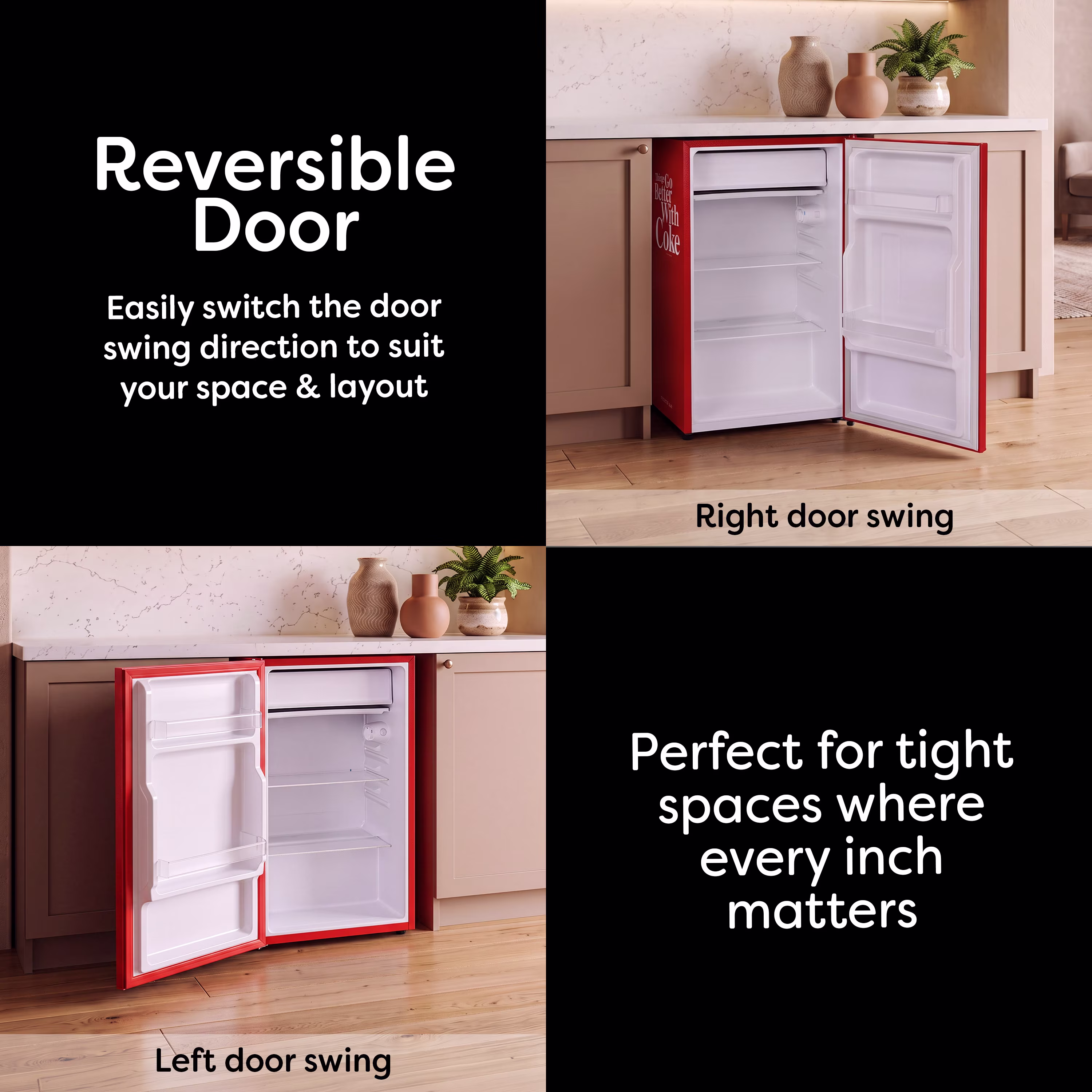 Nostalgia Coca-Cola 3.2 Cu. Ft. Refrigerator With Freezer and Bottle Opener, Red - Image 4