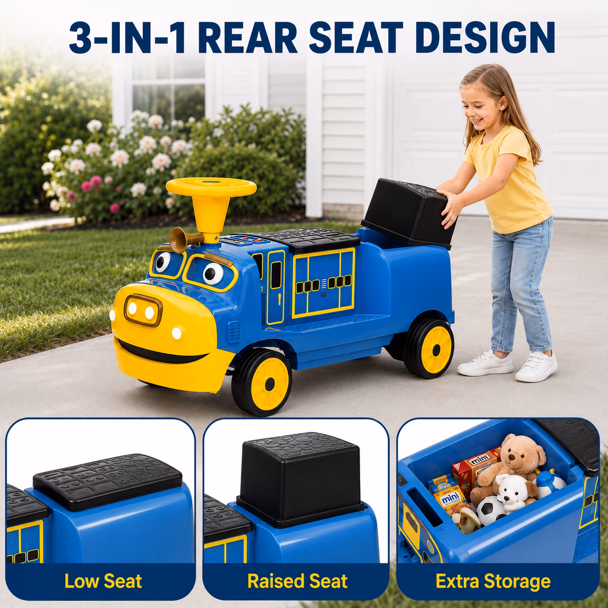 Officially Licensed Chuggington 12V Electric Ride On Train for Kids, Max Speed 3.1 MPH, 150 lbs Capacity, Ages 3-8, Blue - Image 4