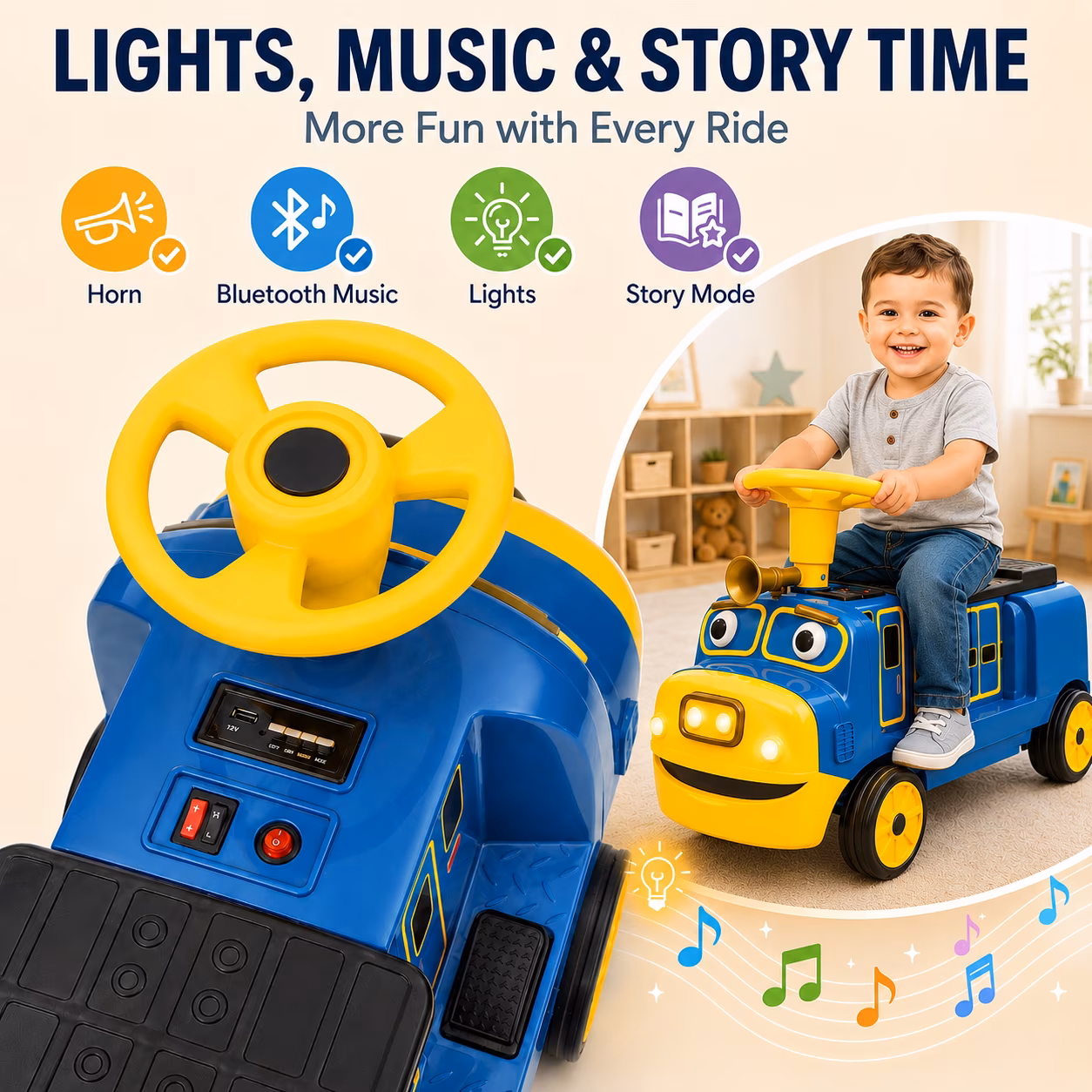Officially Licensed Chuggington 12V Electric Ride On Train for Kids, Max Speed 3.1 MPH, 150 lbs Capacity, Ages 3-8, Blue - Image 5