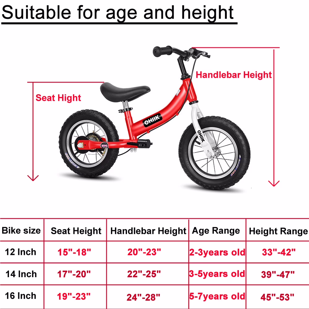 OHIIK 2 in 1 Adjustable Seat and Handlebar Kids Balance Bike with Pedal Kit and Training Wheels, Red - Image 2