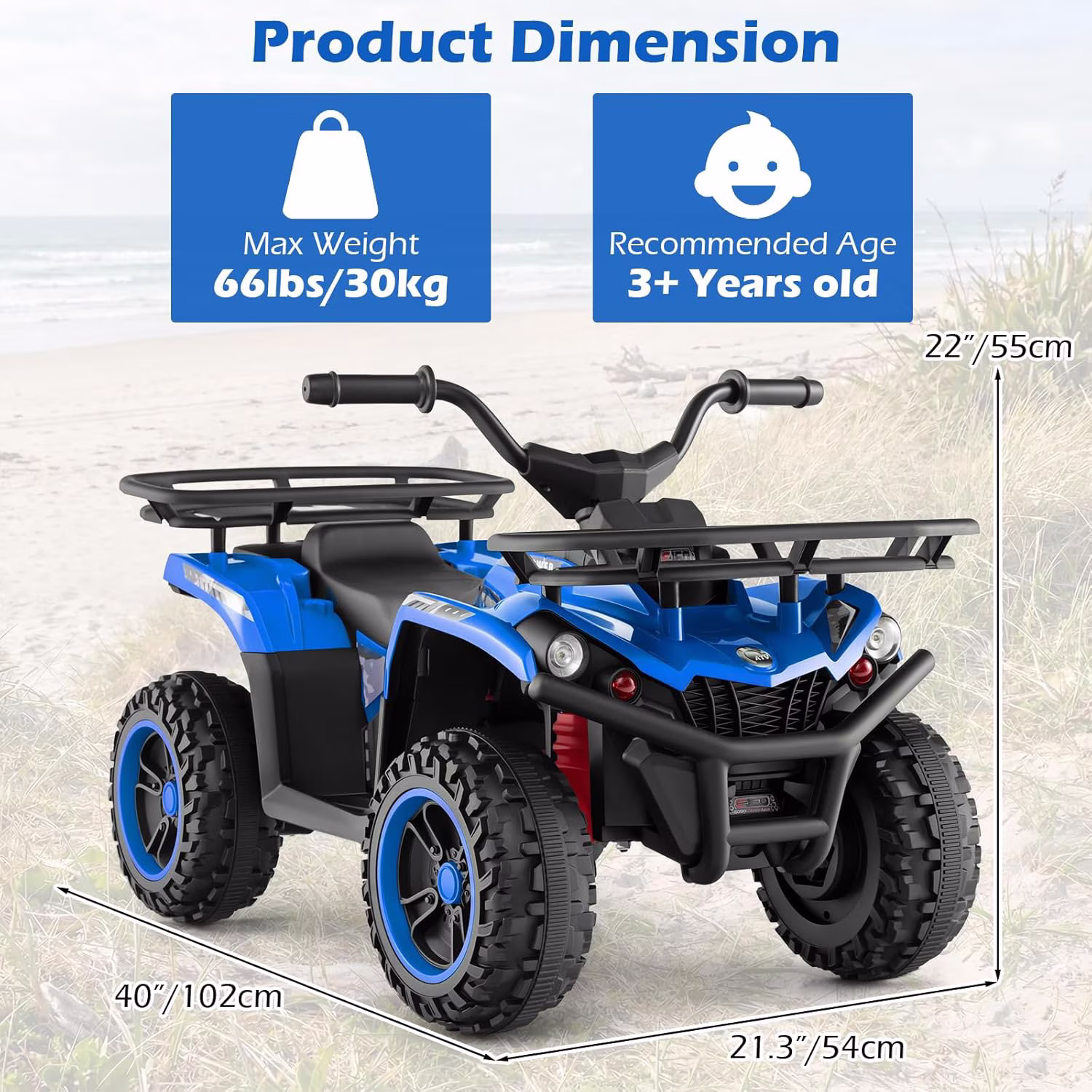 OLAKIDS 12V Kids ATV Quad with 2 Speeds, Spring Suspension, LED Lights, Music & Story Player, Big Tires, 2 Storage Spaces, Ride On Car for Boys Girls Ages 3+ - Image 5