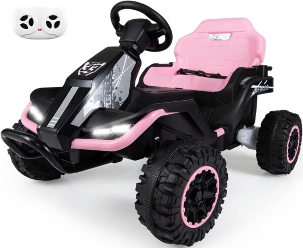 OLAKIDS 24V Ride On Toys for Big Kids Aged 3+ with Detachable Trailer, Remote Control, Widened Seat, Safety Belt, Bluetooth, Horn, LED Lights & Music