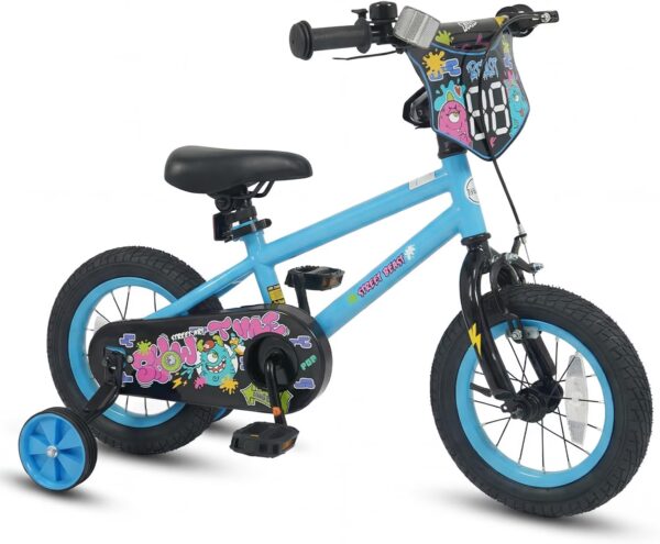 OLAKIDS Kids Bike, 12 14 16 18 Inch Toddler Children BMX Bicycle with DIY Drawing Board Training Wheels Adjustable Seat Handbrake Coaster Brake Safety Bell