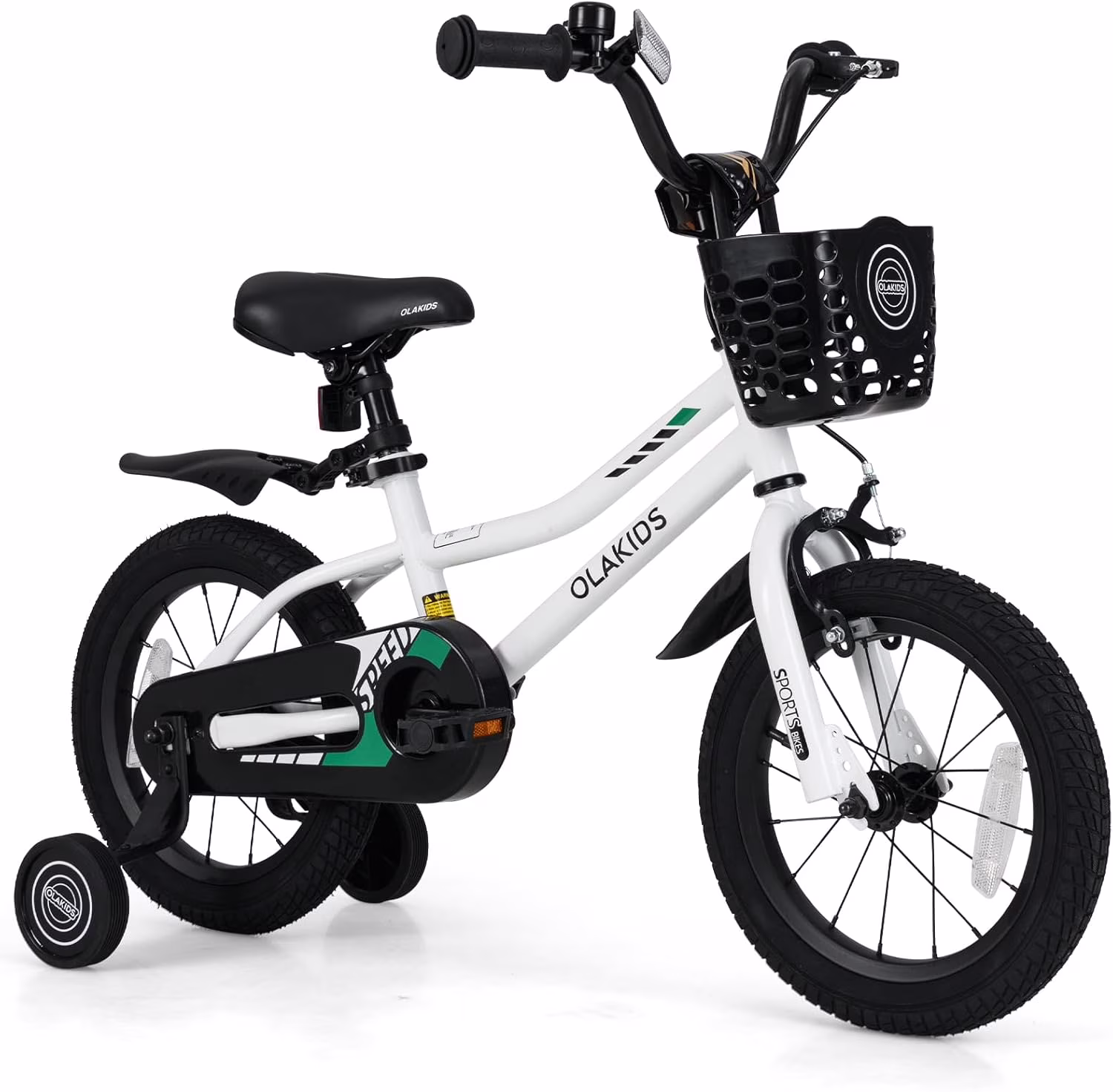 OLAKIDS Kids Bike, 12 14 16 18 Inch Toddlers Bike with Training Wheels Adjustable Seat and Handlebar, Handbrake and Coaster Brake, Children's Bicycle for Boys Girls