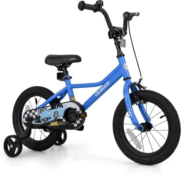 OLAKIDS Kids Bike, 12 14 16 18 Inch Toddlers Bike with Training Wheels Safety Bell Adjustable Seat and Handlebar Handbrake and Coaster Brake, Children's Bicycle for Boys Girls