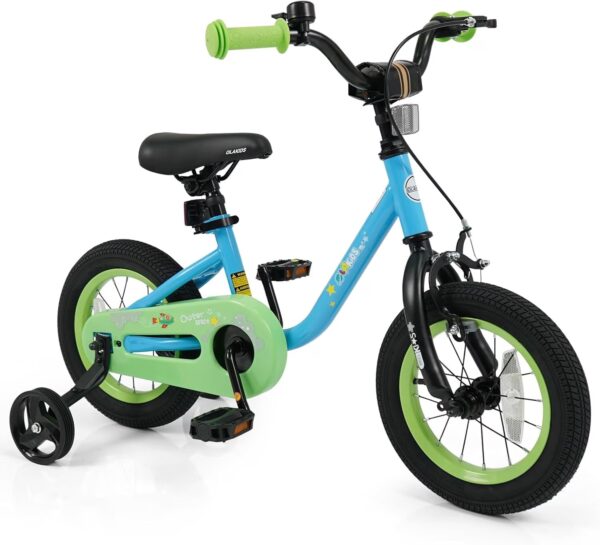 OLAKIDS Kids Bike, 12 14 16 Inch Toddler Bicycle with Training Wheels, Space Theme Children Bike with Adjustable Seat Handlebar Handbrake Coaster Brake Safety Bell for Boys Girls 3