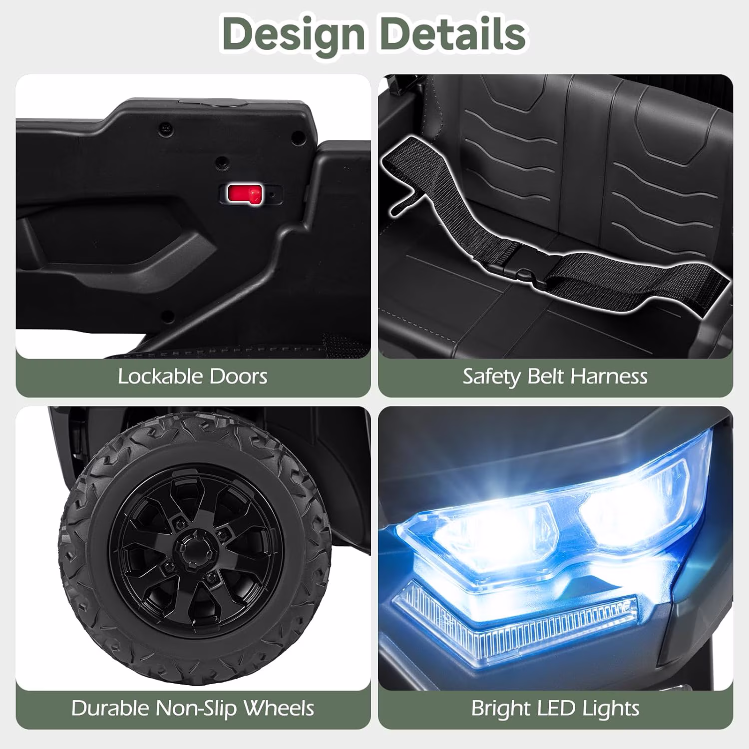 OLAKIDS Ride on Dump Truck, 12V Kids Electric Car with Remote Control, Power Display, Bluetooth, Music Player, LED Lights for Toddlers 3+ Years, Black - Image 5