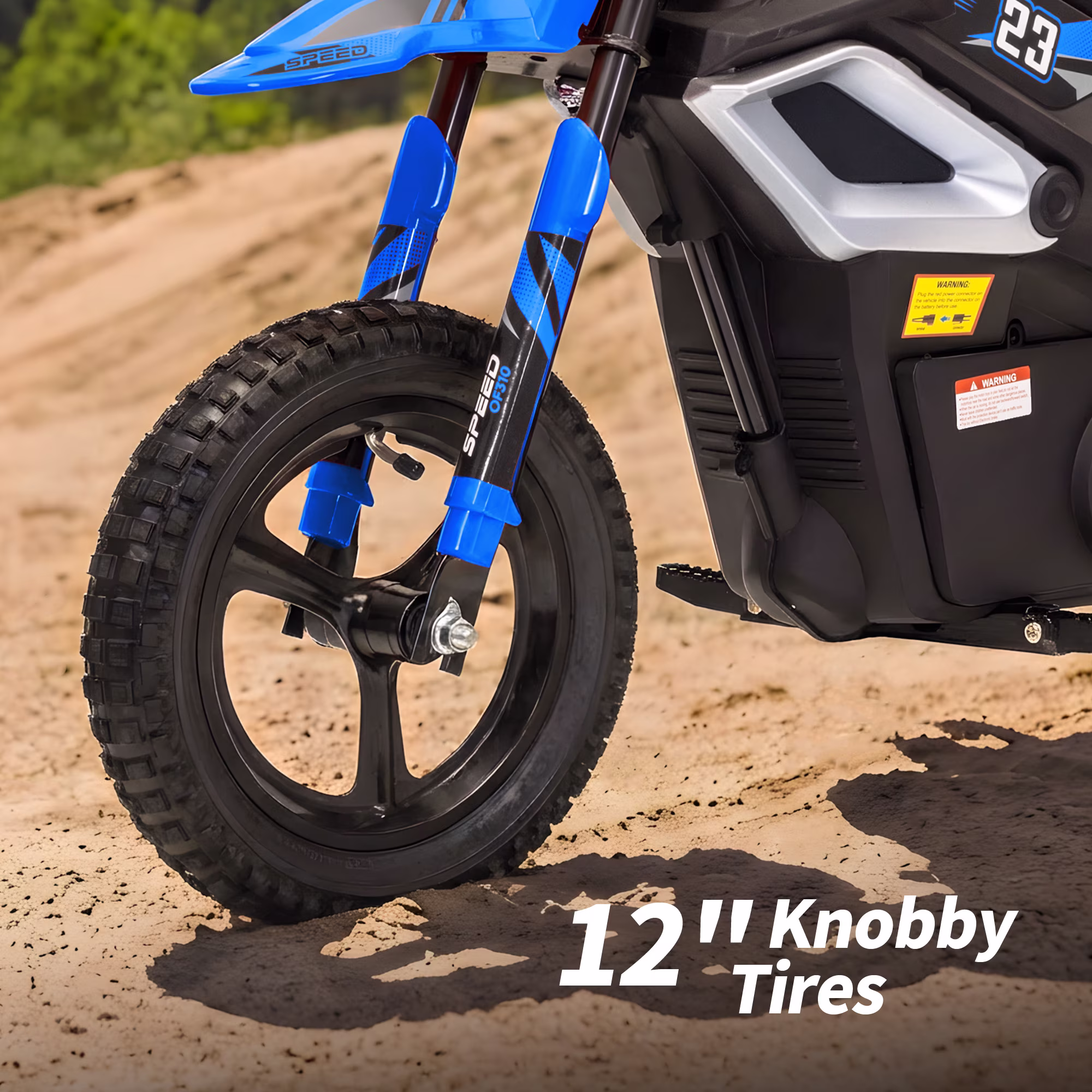 Outfunny 24V Kids Ride on Toys, 250W Electric Dirt Bike for Kids 6-12 w/Rear Suspension and Bluetooth,Blue - Image 5