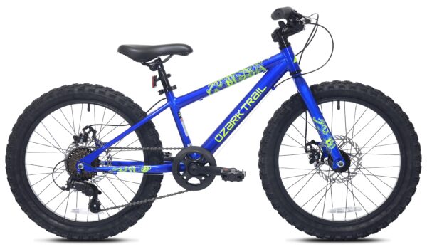 Ozark Trail 20 in Mountain Bicycle, 7-Speed, Small frame, Fits Riders 3 ft 11 in-4 ft 4 in, Child, Unisex, Blue