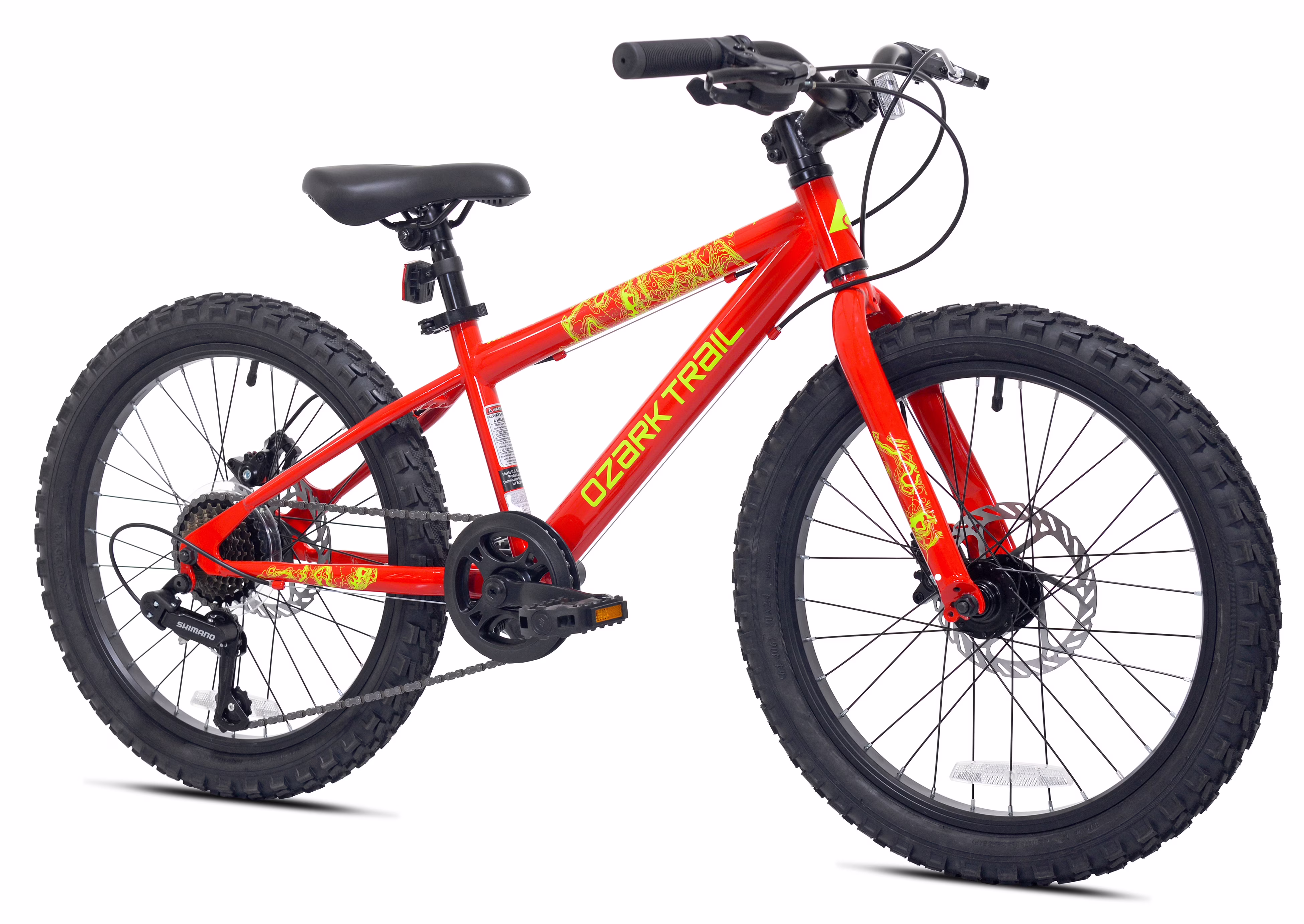 Ozark Trail 20 in Mountain Bike, 7-Speed, Small frame, Fits Rider 3 ft 11 in-4 ft 4 in, Red, Unisex Child - Image 2