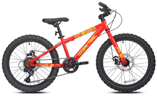 Ozark Trail 20 in Mountain Bike, 7-Speed, Small frame, Fits Rider 3 ft 11 in-4 ft 4 in, Red, Unisex Child