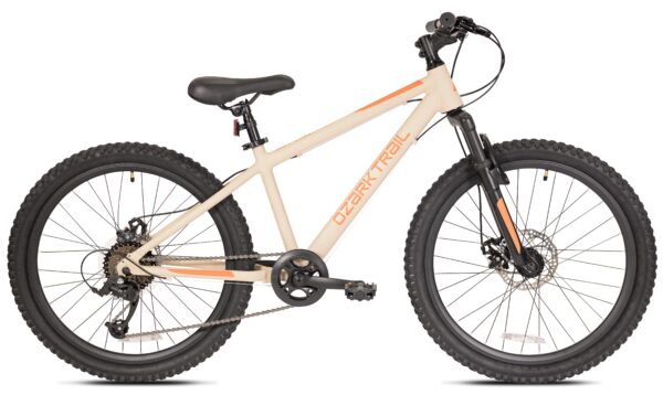 Ozark Trail M.1 24 in Mountain Bicycle, 8-Speed, Vanilla, Fits Riders 4 ft 6 in-5 ft 6 in, Teen, Unisex