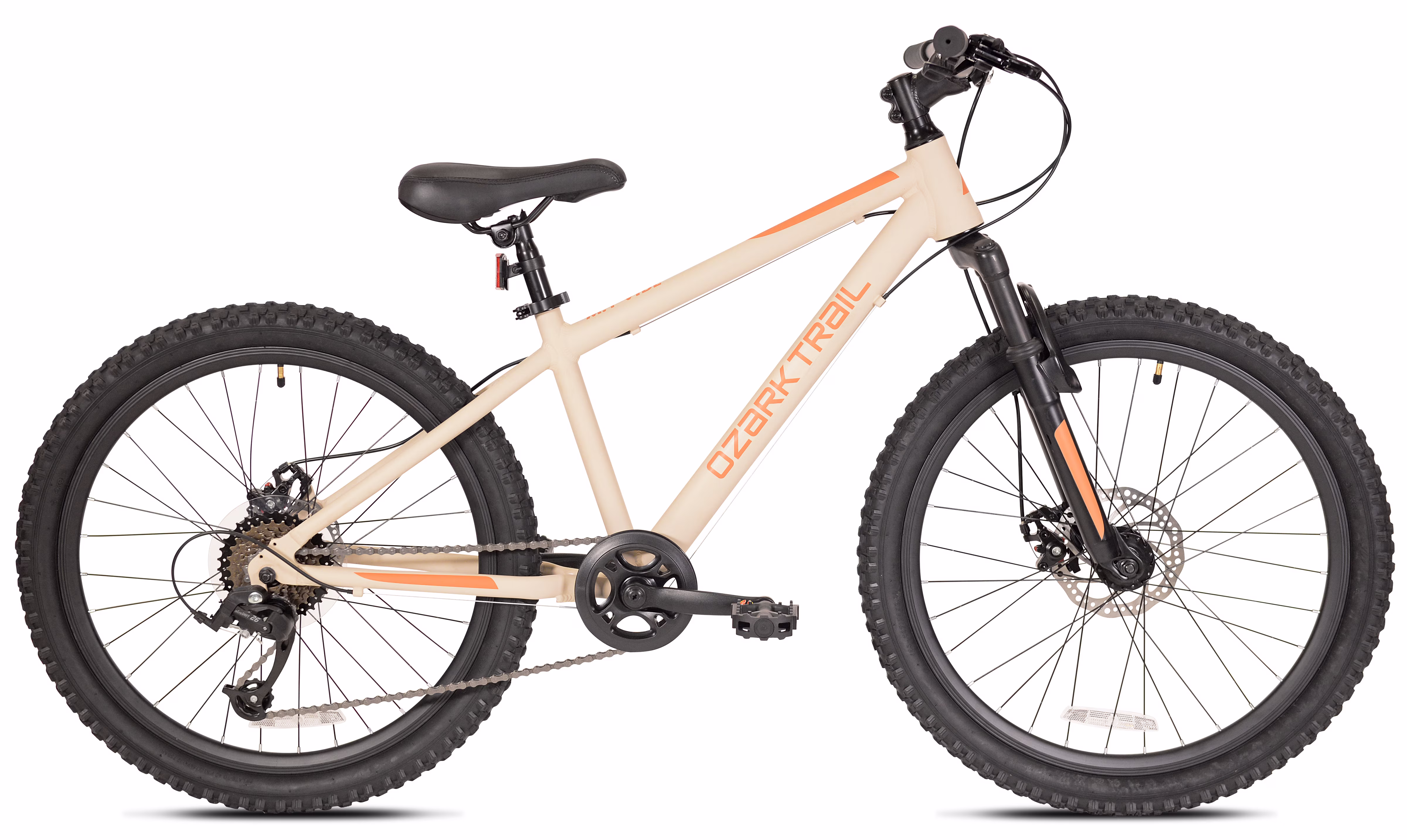 Ozark Trail M.1 24 in Mountain Bicycle, 8-Speed, Vanilla, Fits Riders 4 ft 6 in-5 ft 6 in, Teen, Unisex