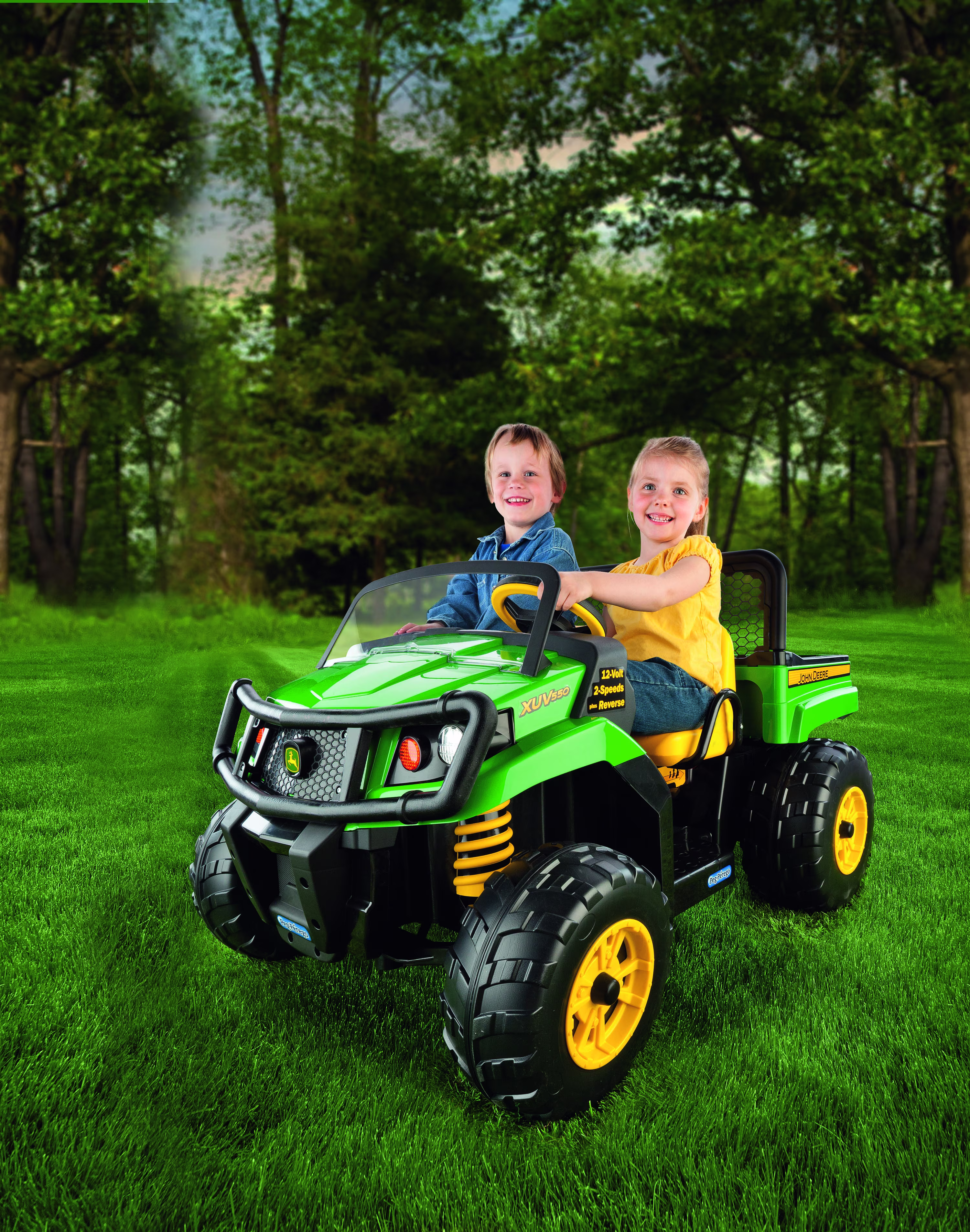 Peg Perego John Deere Gator XUV Extra-Large 12 Volt Ride-on, Durable Design for Kids 3-8, Green - Image 3