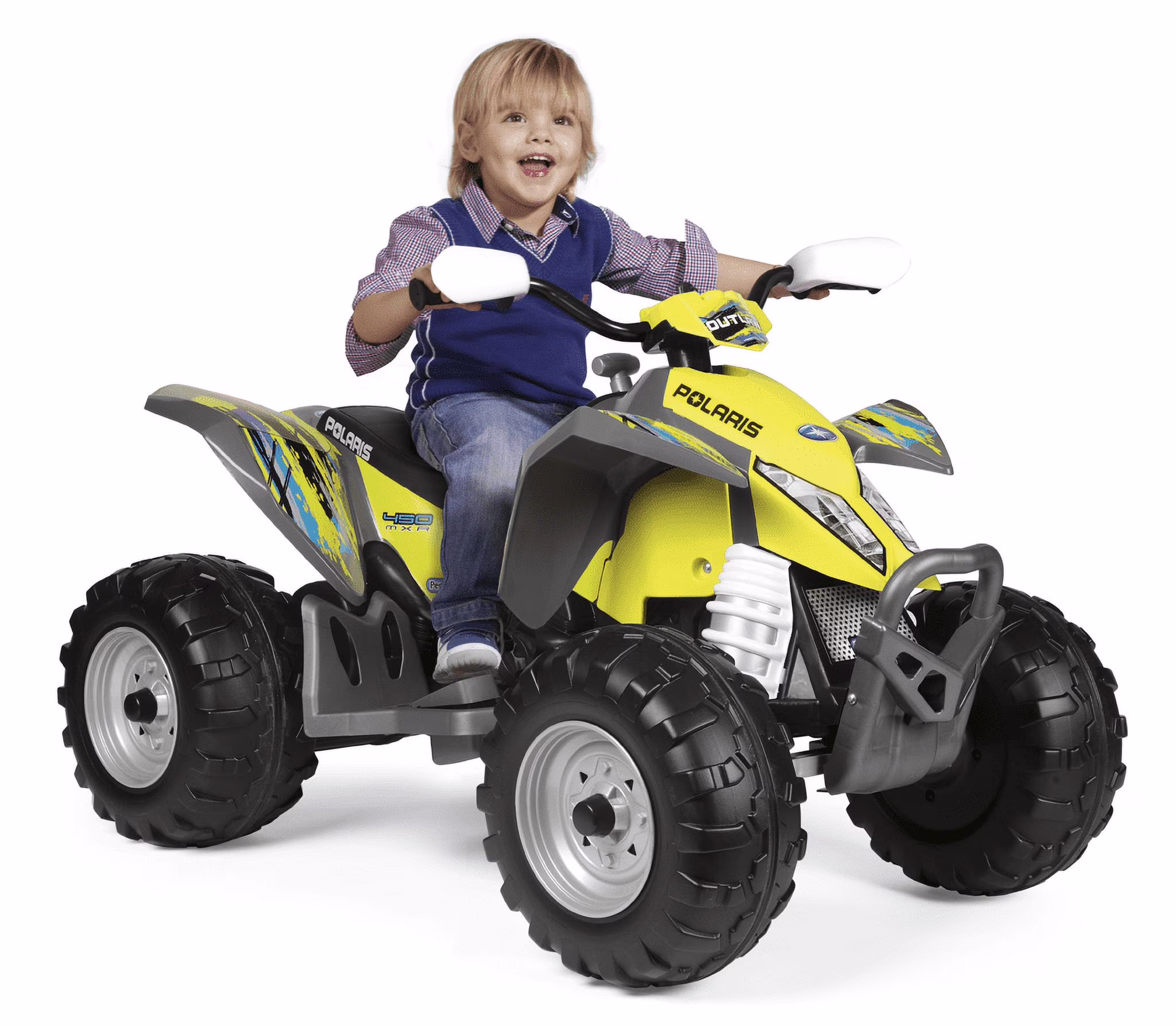 Peg Perego Polaris Outlaw Citrus 12 Volt Ride on ATV