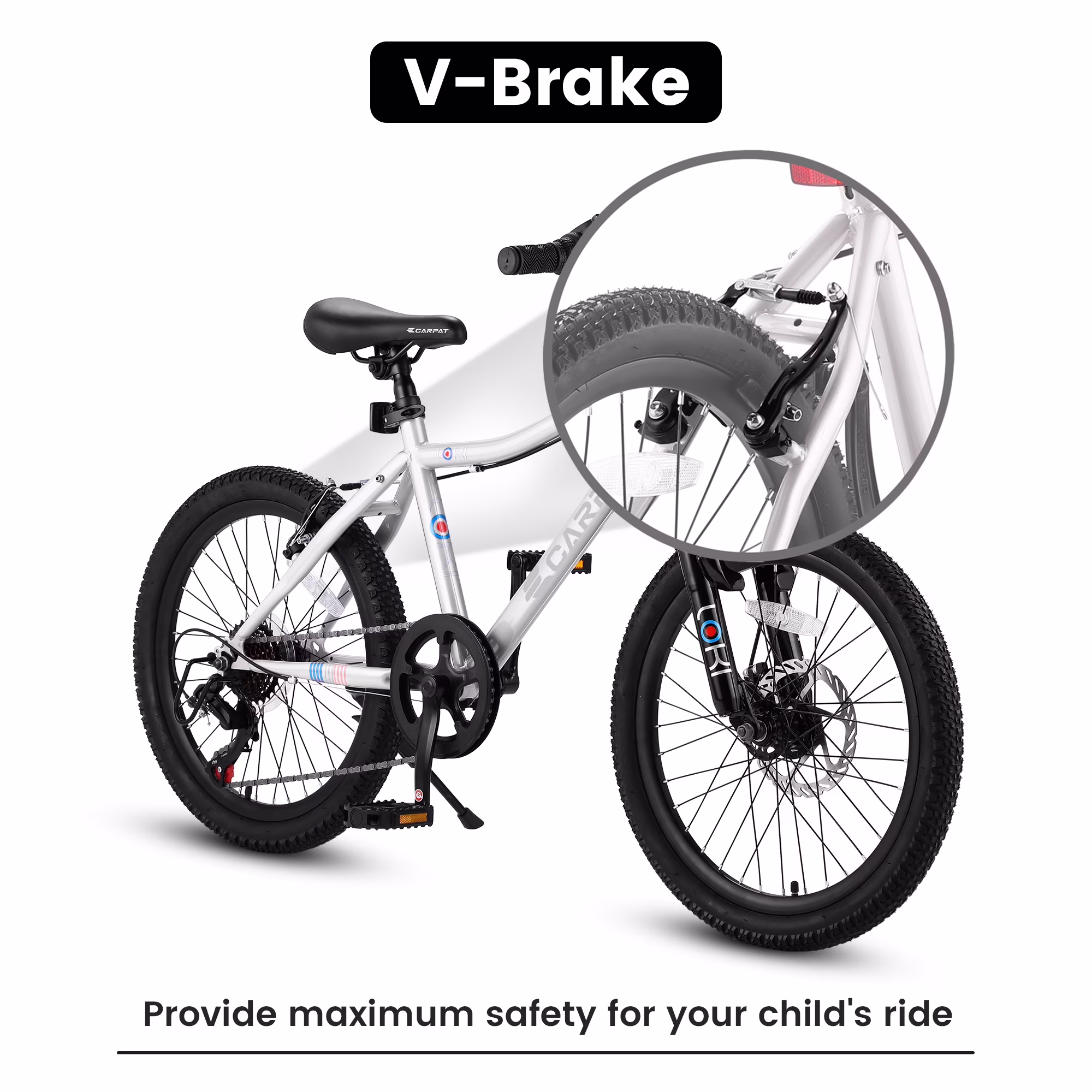 POVANLI 20"Kids Bike, Kids' Bicycle With 7 Speed for Boys Girls Age 7-10 Years - Image 3