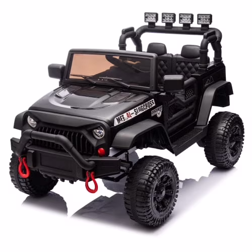 POVANLI 24V Kids Ride on Truck Car,2 driving Modes,Kid manual control, W/Parents 2.4G Remote Control, 400W Powered Toy Car up to 5 mph, w/ Spring Suspension, 3 Speeds,LED Lights,Bluetooth Music,Black