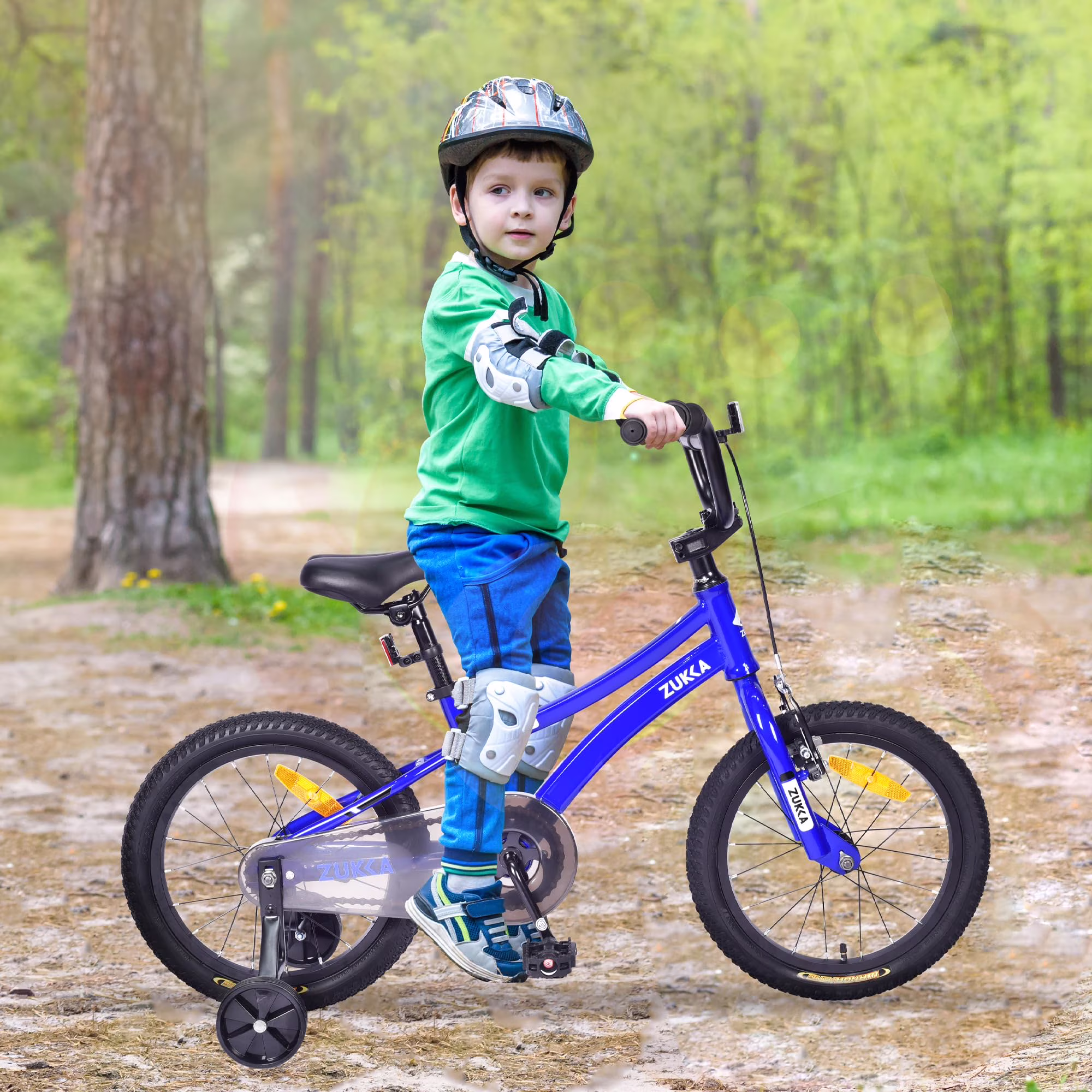 POWANLI 16"Kids Bike, Kids' Bicycle With height-adjustable Saddle and Handlebar for Boys and Girls Age 4-7 Years - Image 4