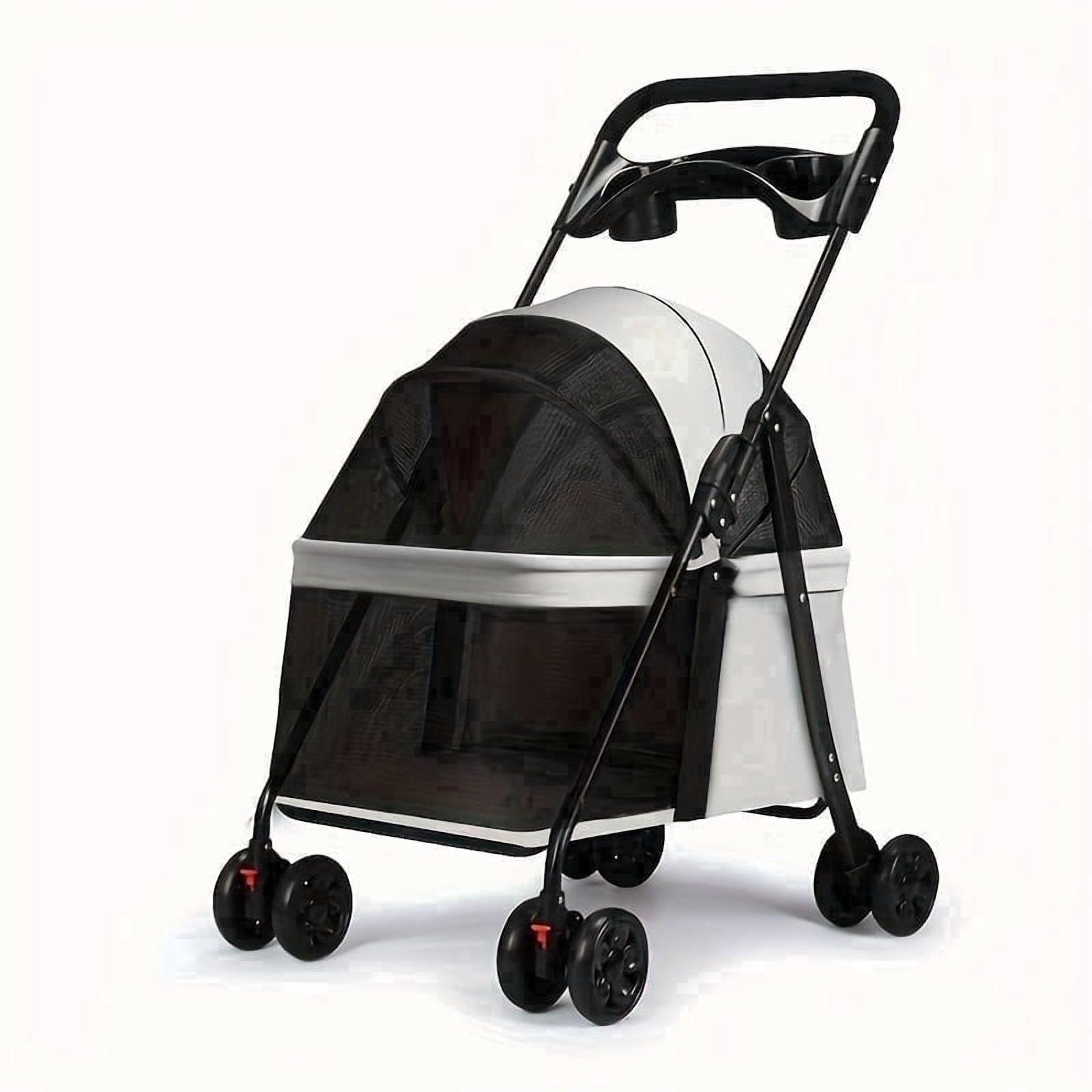 Premium Foldable Pet Stroller for Dogs & Cats – 3‑in‑1 Travel Stroller & Portable Carrier, Breathable Mesh, Safety Tether & Easy One‑Hand Fold - Image 3