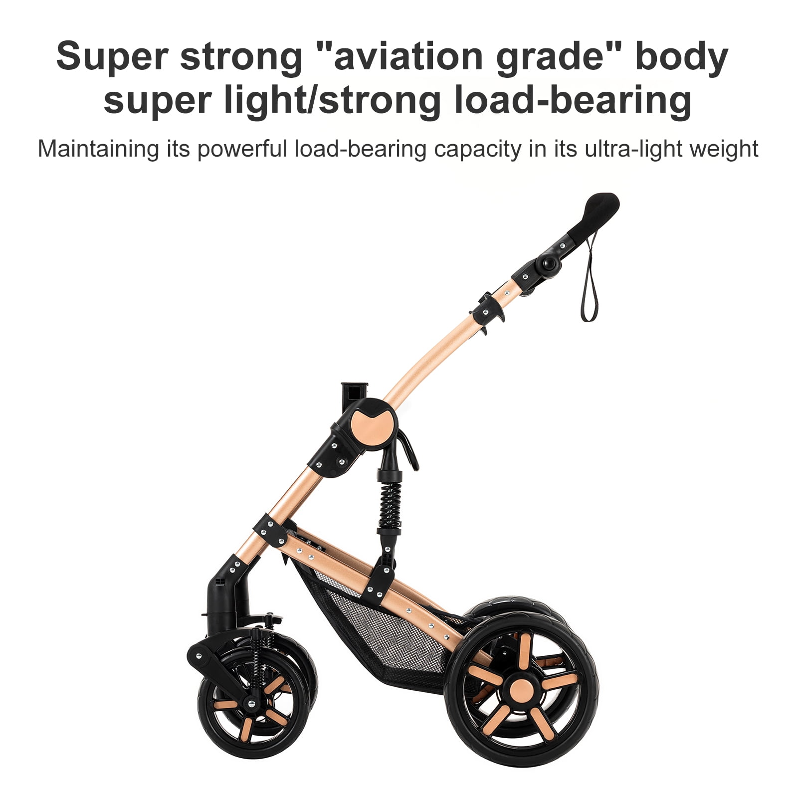Prokoke Travel Systems Baby Stroller Support One-Touch Folding for Newborns and Toddlers,Reversible Basket & Pram,Lightweight,Unisex(Black) - Image 5