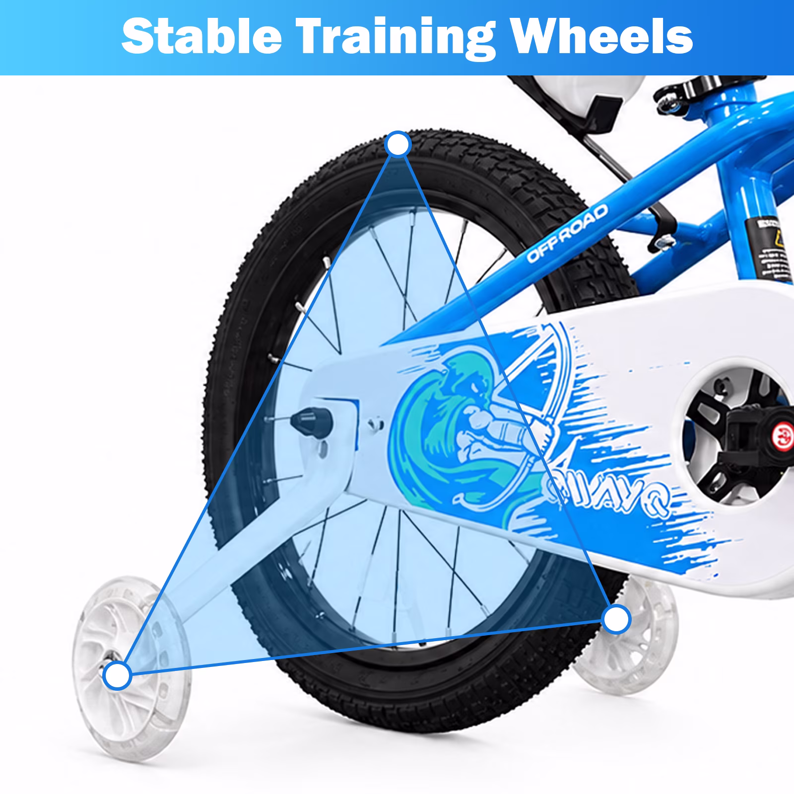 QWAYQ Kids Bike, 16" Bicycle With Training Wheel, Basket and Water Bottle Holder for Boys and Girls Aged 4-7, Blue - Image 3