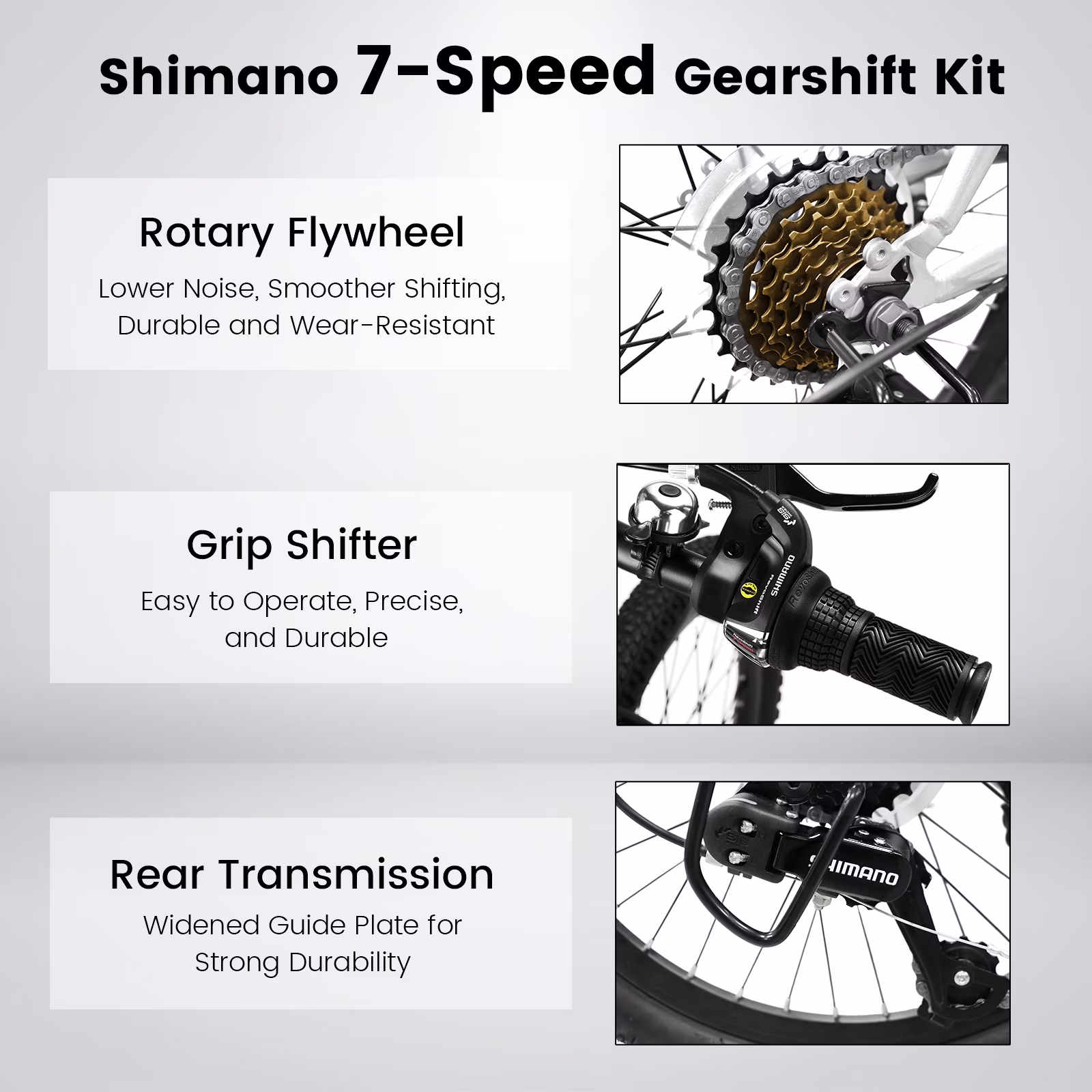 RAISTYW 20'' Kid's Bike,Mountain Bike for Ages 8-12 Years Old, 7 Speed Teenager Children Kids' Bicycles, White - Image 5