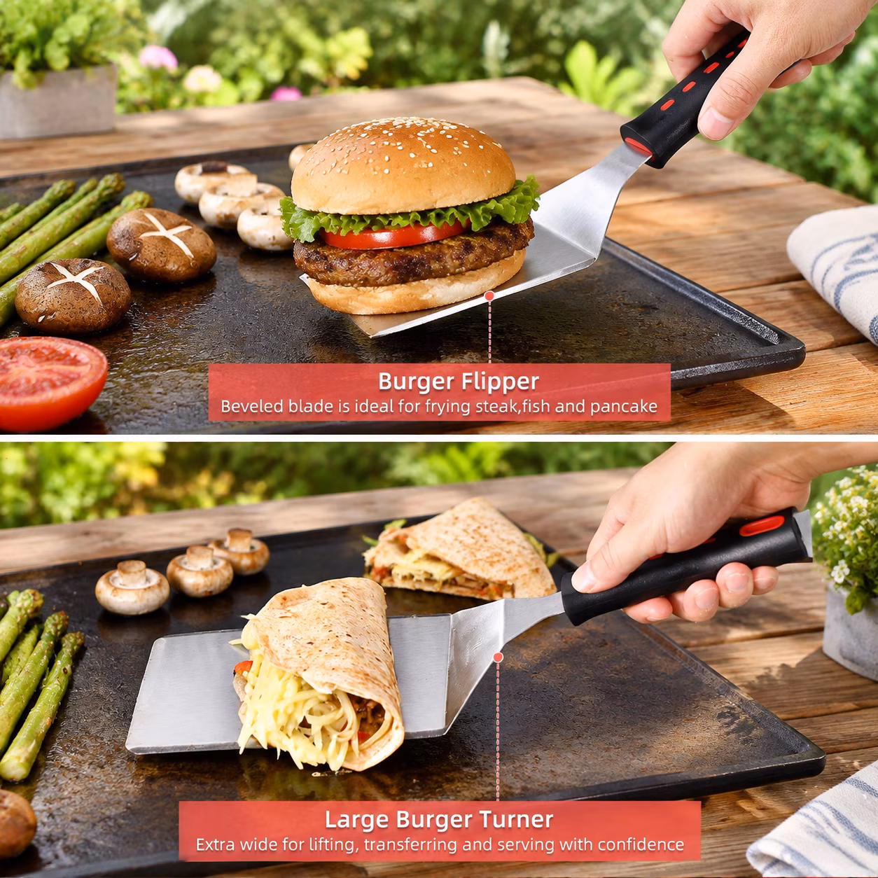 Rectangle Griddle Press 30-Piece Grill Tool Set Stainless Steel BBQ Accessories - Image 5