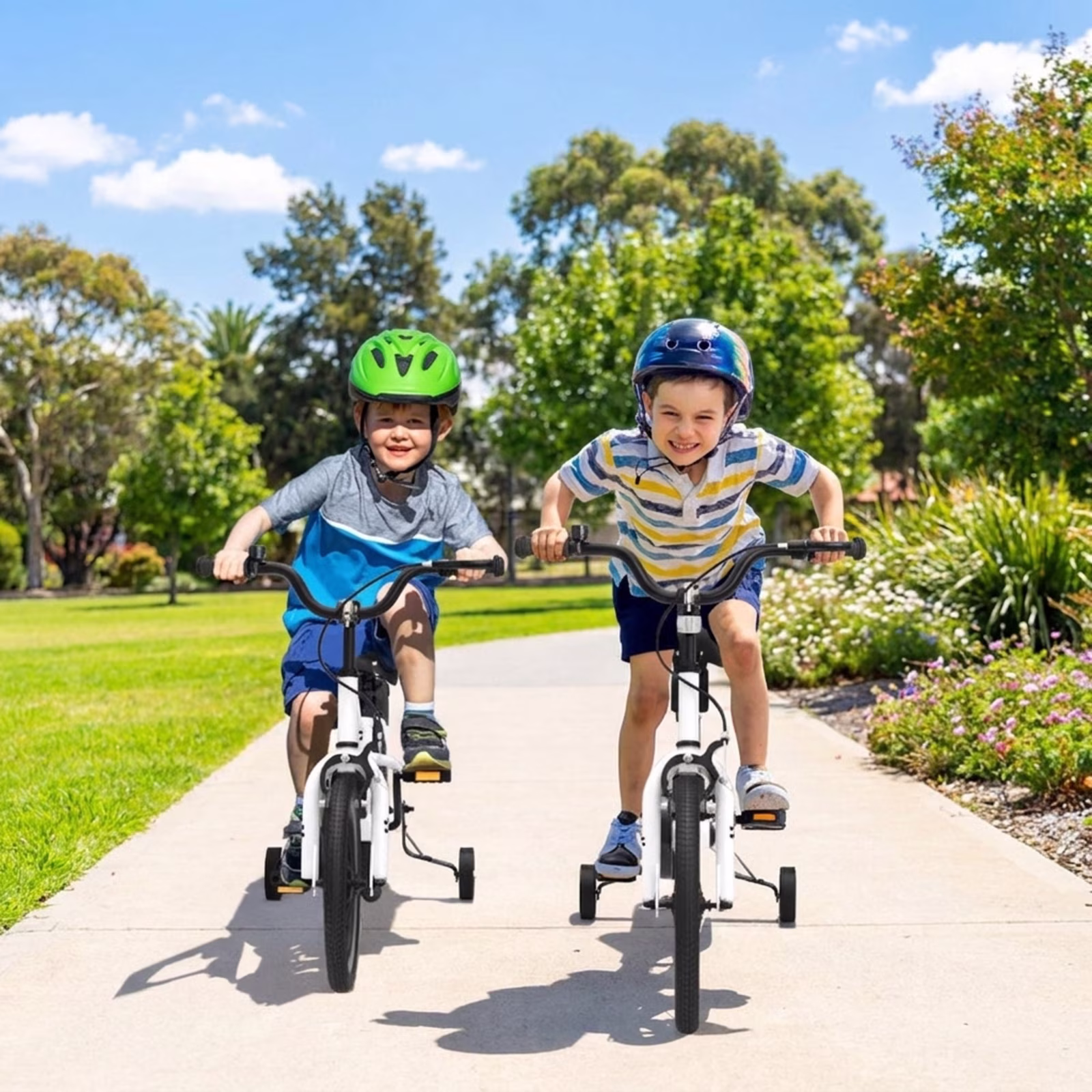 Redsmile 14 Inch Kids Bike for 3-5 Years Old, Kids Bike with Training Wheels & Basket, Toddler Bicycle with Hand Brake & Coaster Brake, Adjustable Seat for Boys Girls, Black & White - Image 4