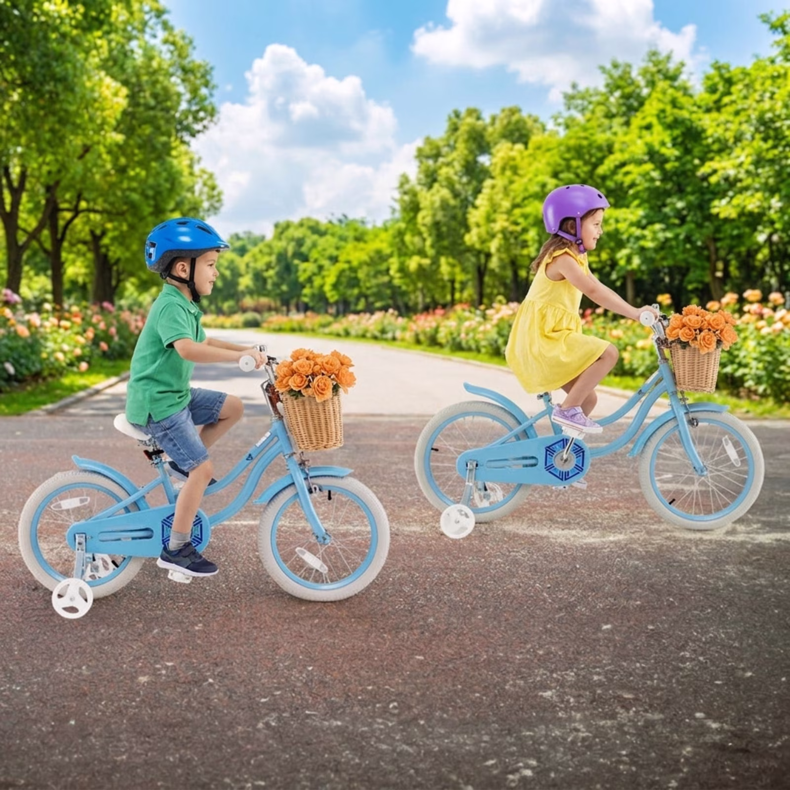 Redsmile 16 Inch Kids Bike with Removable Training Wheels and Adjustable Seat Dual Hand and Coaster Brake Children Bicycle for Boys and Girls, Blue - Image 4