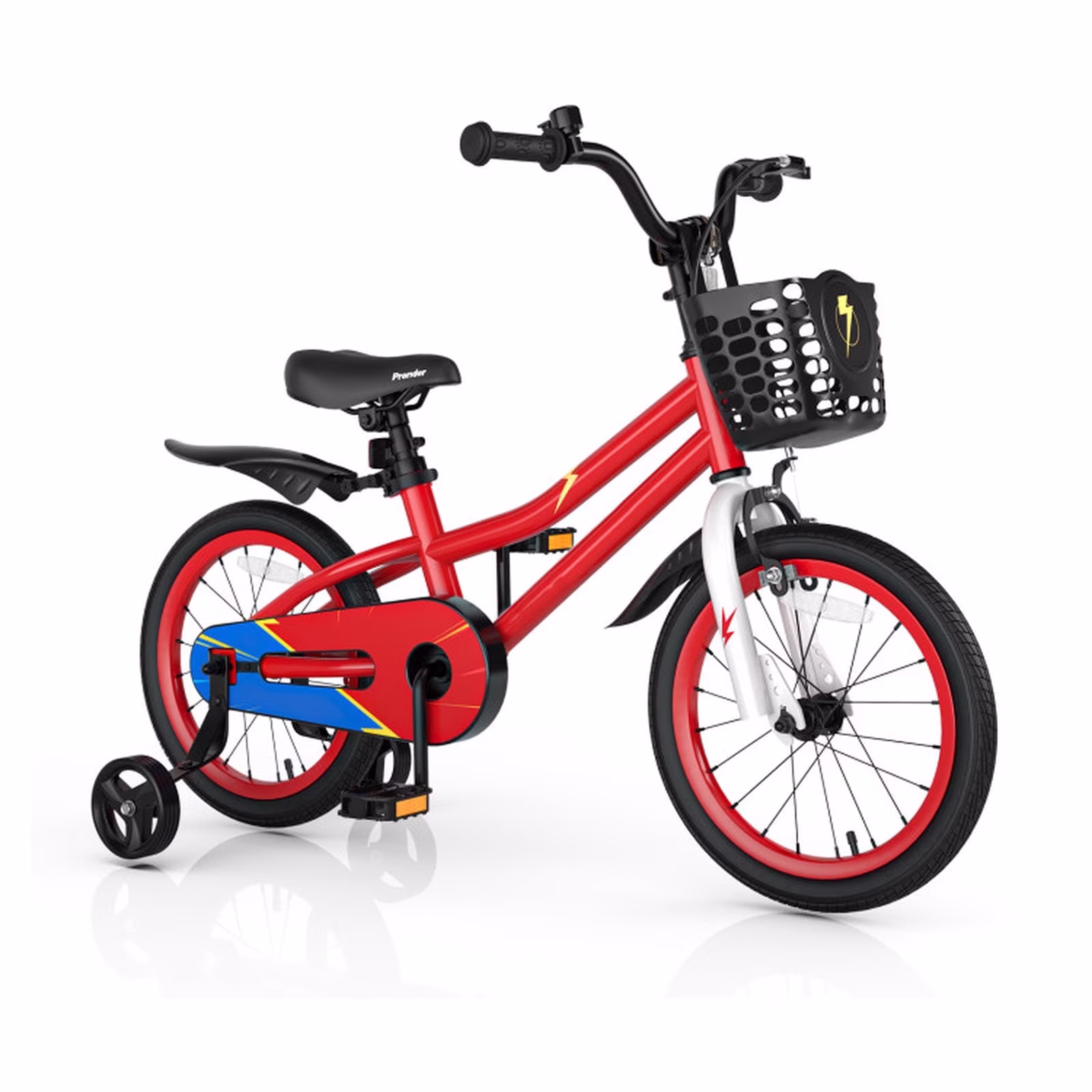 Redsmile 16 Inch Kids Bike with Removable Training Wheels and Adjustable Seat Dual Hand and Coaster Brake Children Bicycle for Boys and Girls, Red