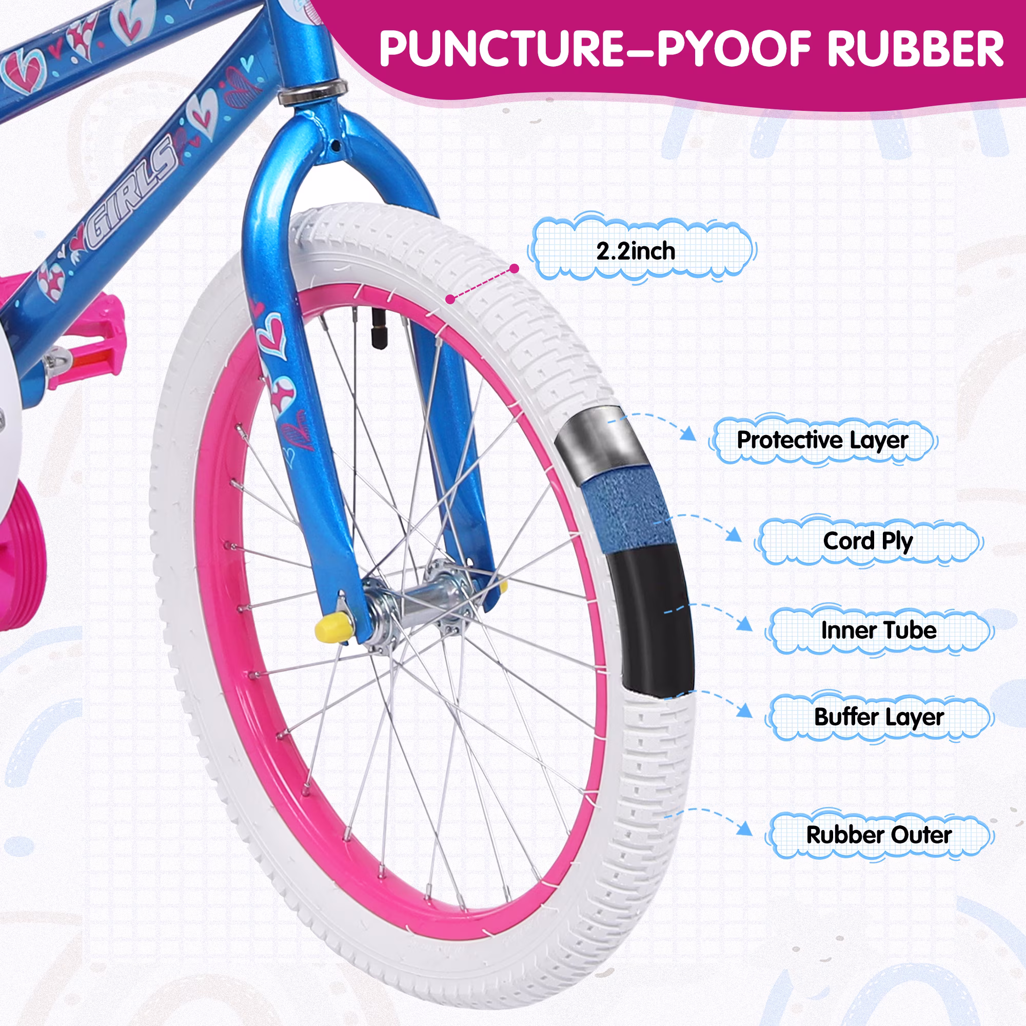 Redsmile 18 in. Kids Bike with Training Wheels, Bicycle for Girls & Boys Ages 3-8 Years, Blue - Image 5