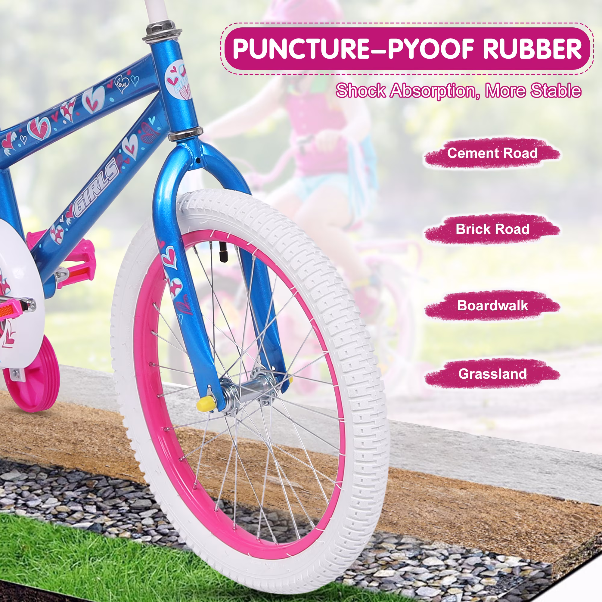 Redsmile 18 in. Kids Bike with Training Wheels, Bicycle for Girls & Boys Ages 3-8 Years, Blue - Image 4