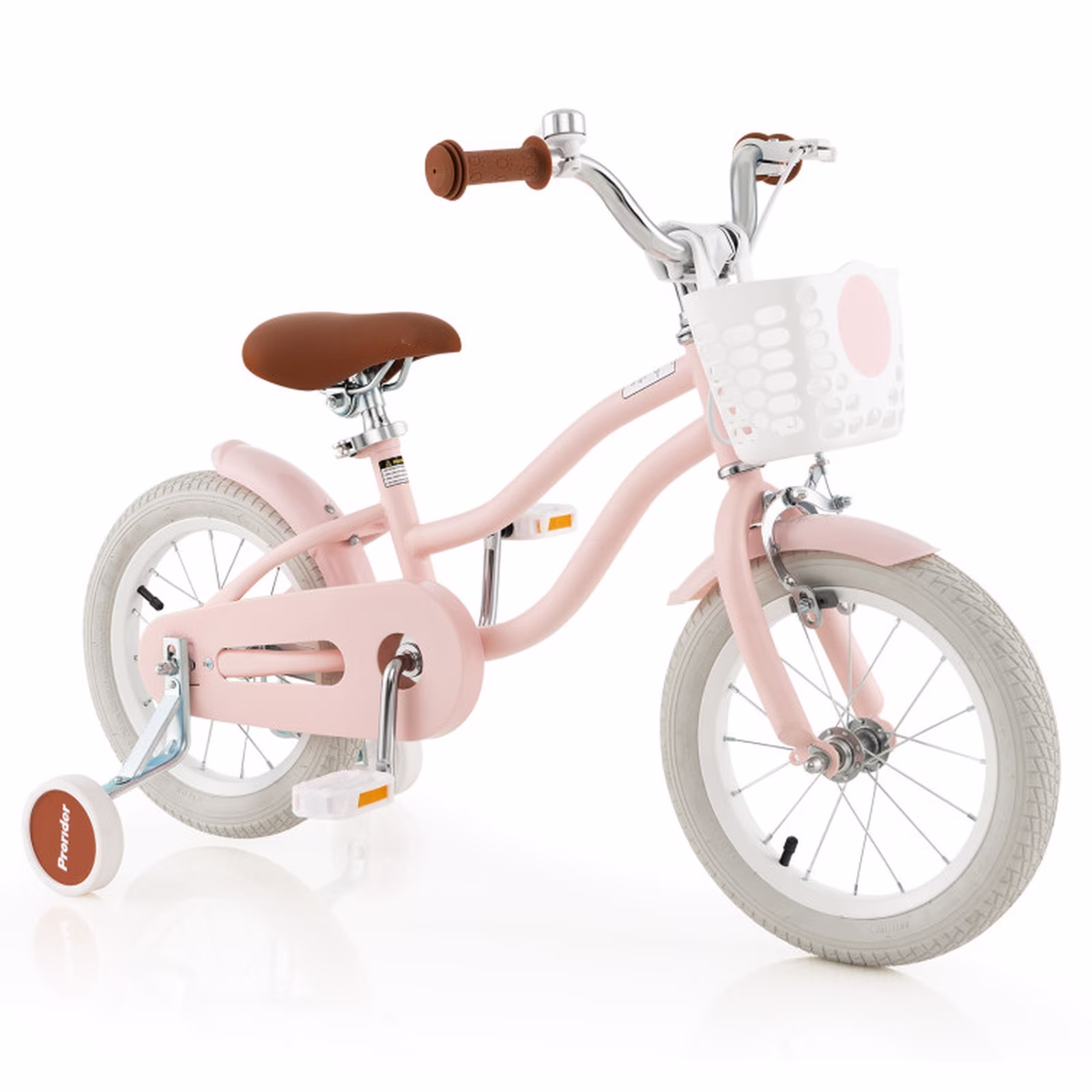 Redsmile Kids Bike 12 Inch with Training Wheels for Boys Girls Ages 3-4 Years, Toddler Bicycle with Adjustable Seat and Carbon Steel Frame, 99 lb Capacity Beginner Bike, Pink