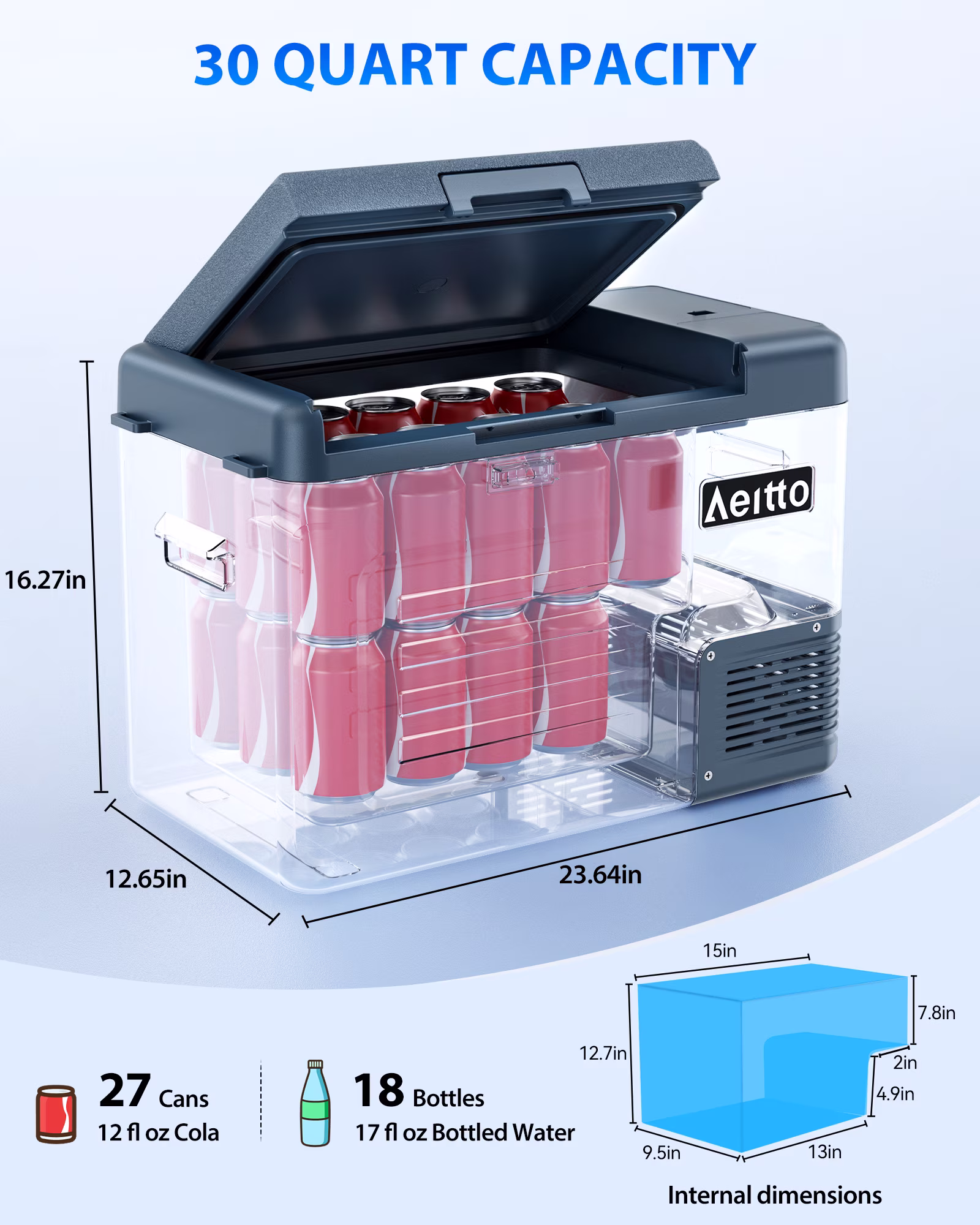 Refrigerator 12V Car Fridge 30Quart Portable Freezer Compressor Cooler 12/24V - Image 5