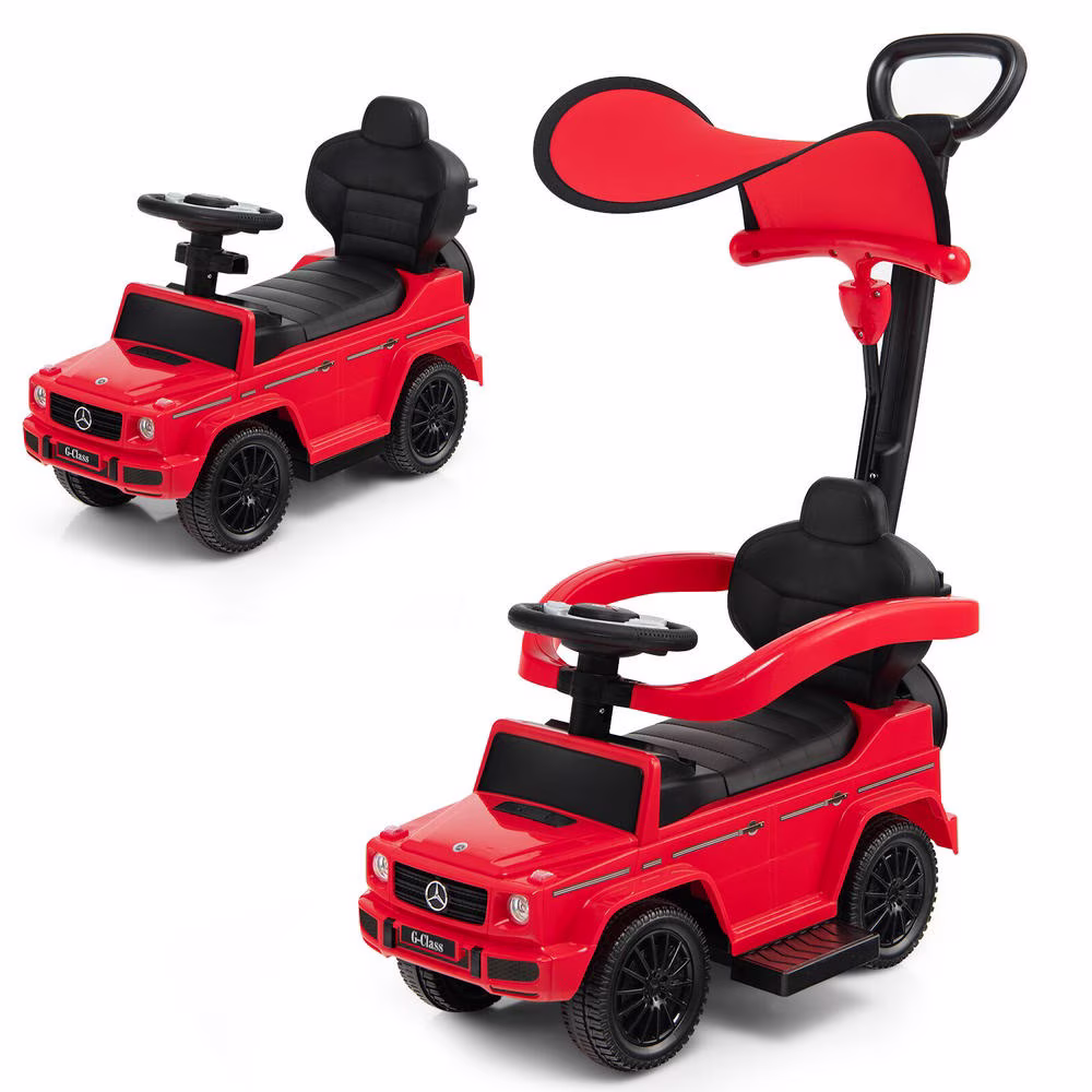 Ride on Push Car, Mercedes Benz G350 3 in 1, Red with Canopy, Walking Car, Sliding Car