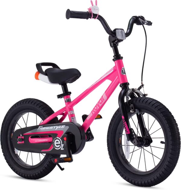 RoyalBaby EZ Kids Bike Easy Learn Balancing to Biking 16 Inch Balance & Pedal Bicycle Instant Assembly for Boys Girls Ages 4-7 Years Pink