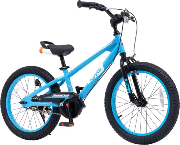 RoyalBaby EZ Kids Bike Easy Learn Balancing to Biking 18 Inch Balance & Pedal Bicycle Instant Assembly for Boys Girls Ages 5-9 Years Blue