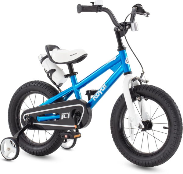 RoyalBaby Freestyle Outdoor Kid's Sporty Bicycle with Training Wheels, 16 Inch, Blue