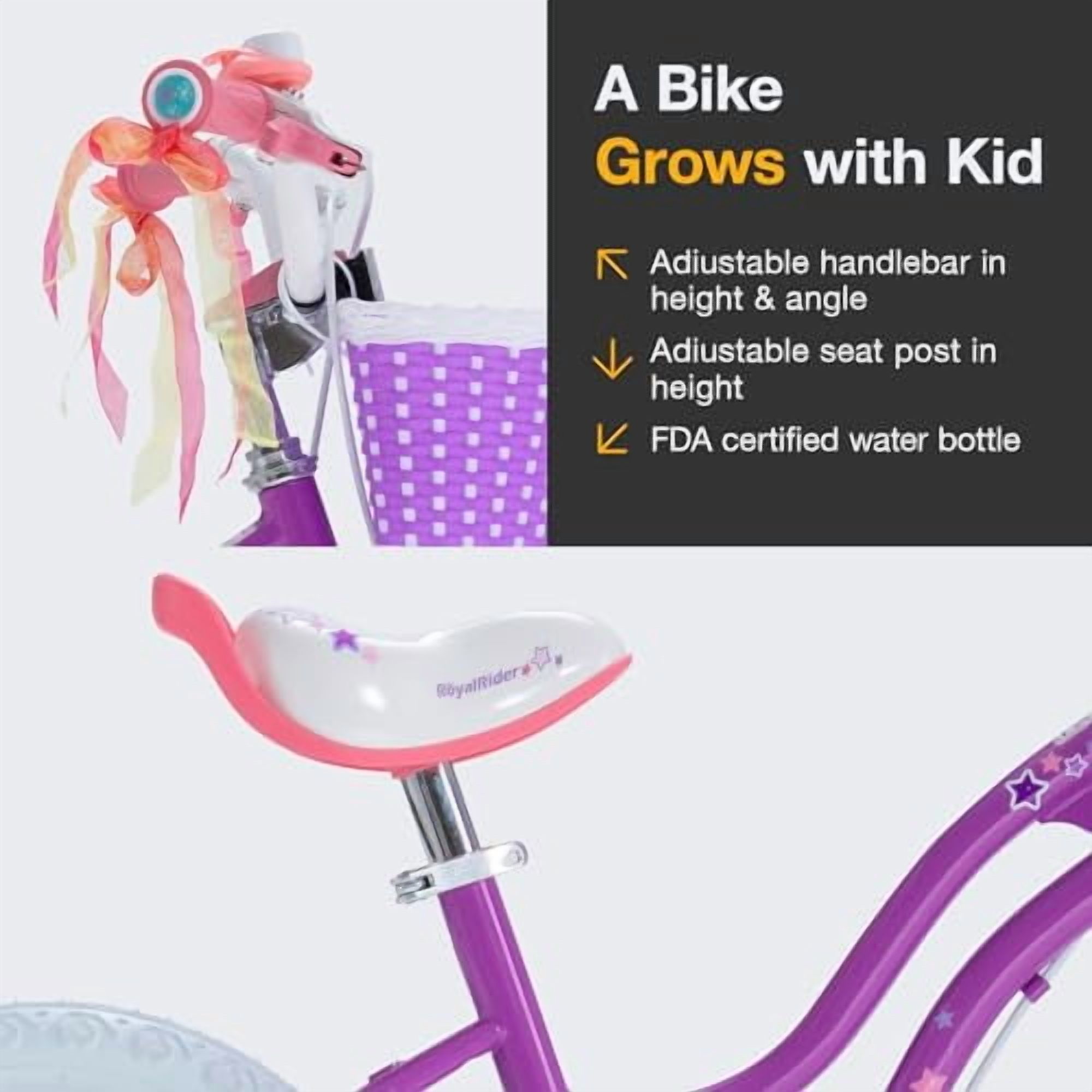 RoyalBaby Girls Bike Classic & EZ Kids Bike, Balance and Pedal Bicycle - Image 2