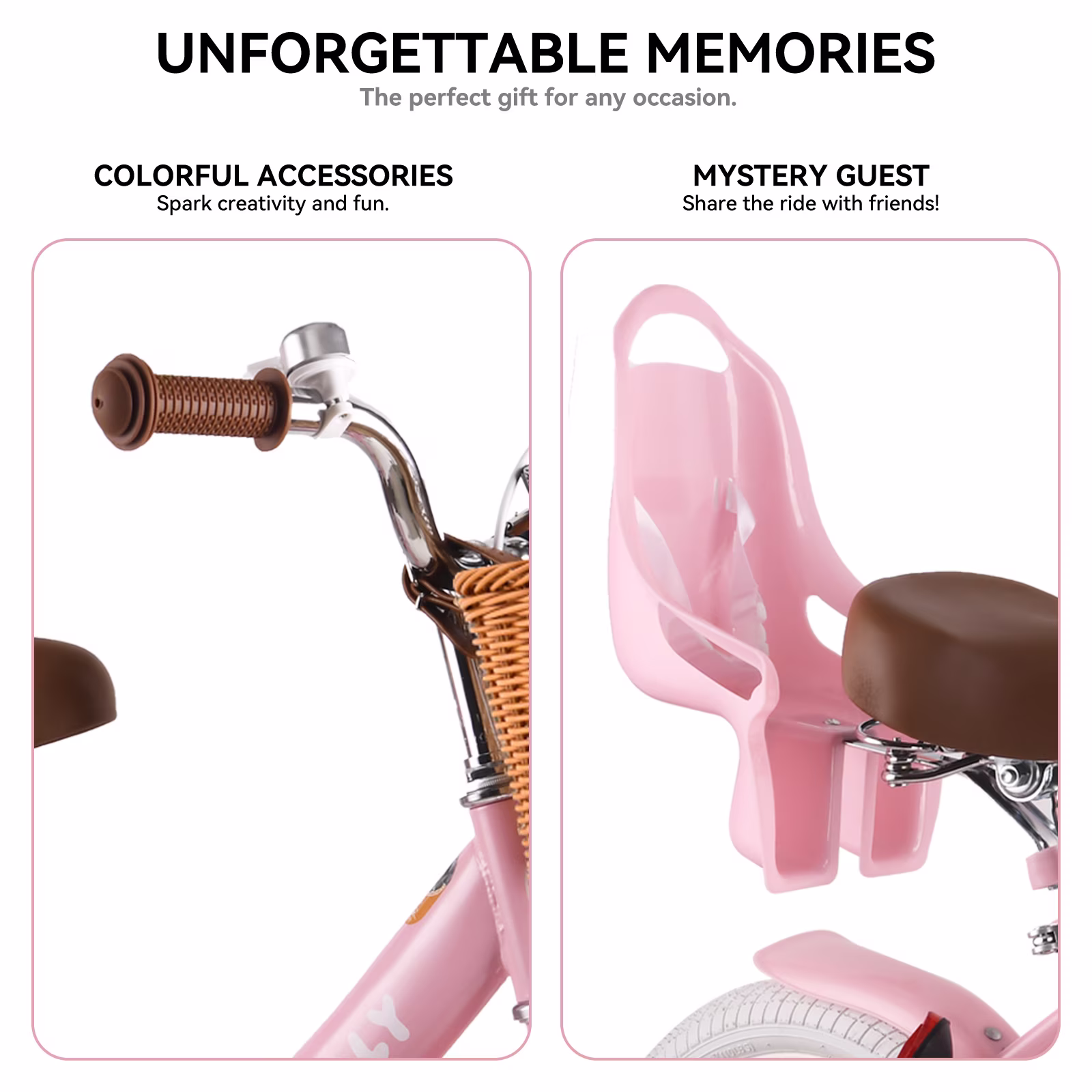 Rully Lemon Kids Bike 14 Inch Bicycle for Girls Ages 3 4 5 Years, Girl Bikes with Basket & Doll Seat,Pink - Image 5