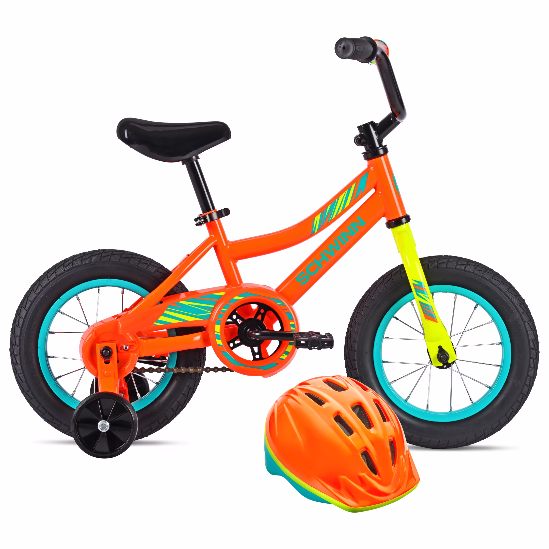 Schwinn 12" My First Bike, Kids Bike & Helmet Bundle, Fits Riders 3'0" - 3'7", Child Ages 3-5, Boys,Orange