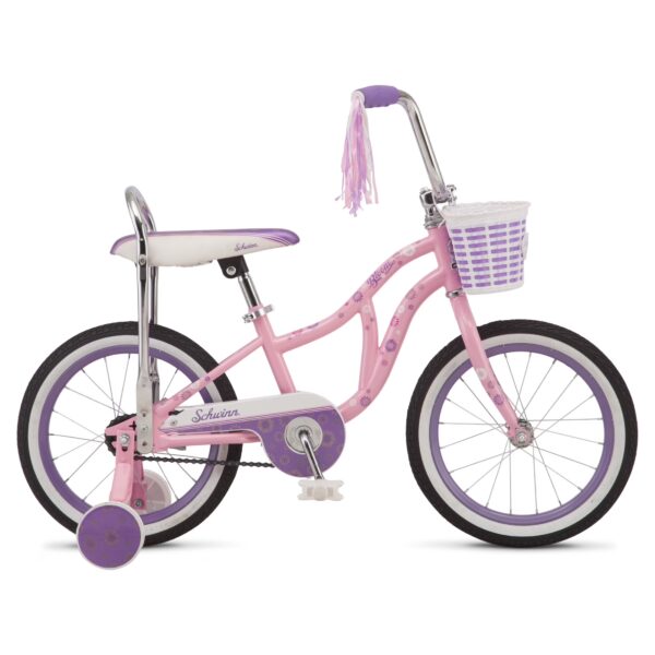Schwinn Bloom 16-in. Kid's Bike with Training Wheels, Pink Child Bicycle