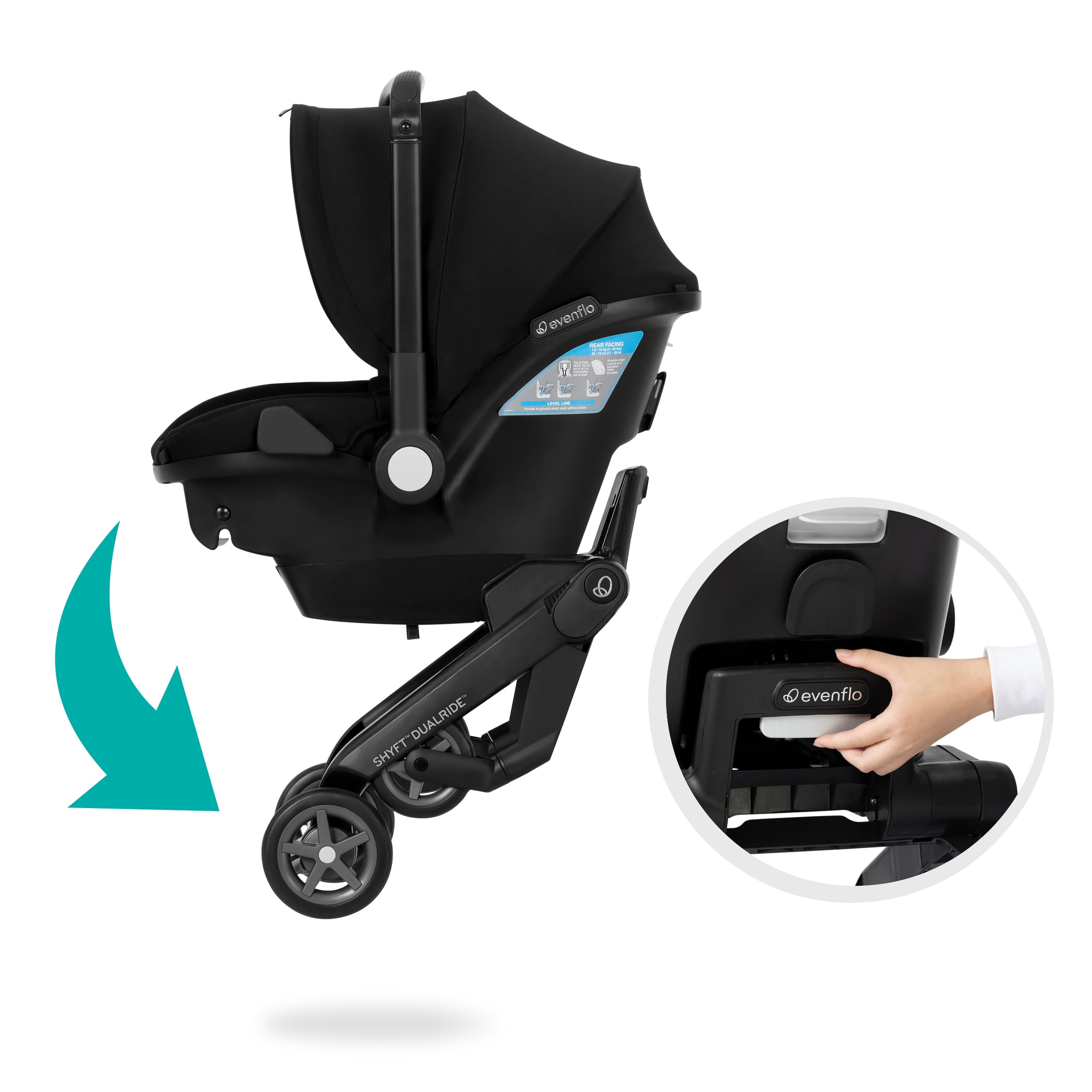 Shyft DualRide Infant Car Seat and Stroller Combo (Beaufort Black) - Image 3