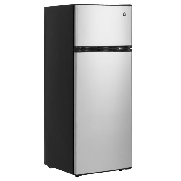 Silver 7.5 Cu.ft Two Door Compact Mini Refrigerator with Freezer