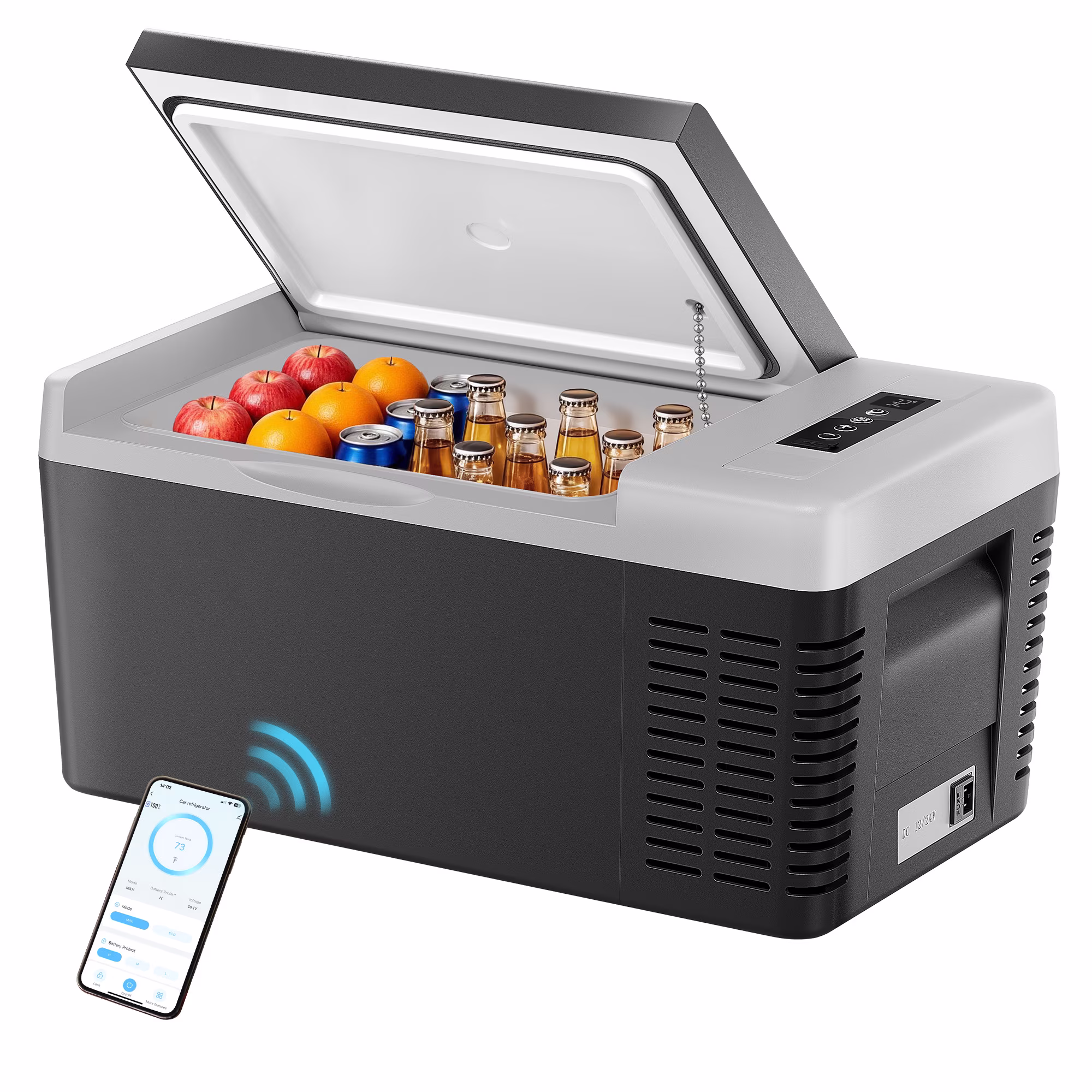 Simzlife 12 Volt 19QT(18L) Portable Car Refrigerator, -4℉~50℉, 12/24V DC & 110-240V AC, Mini Fridge for RV Camping, Travel, Truck, Home, Black