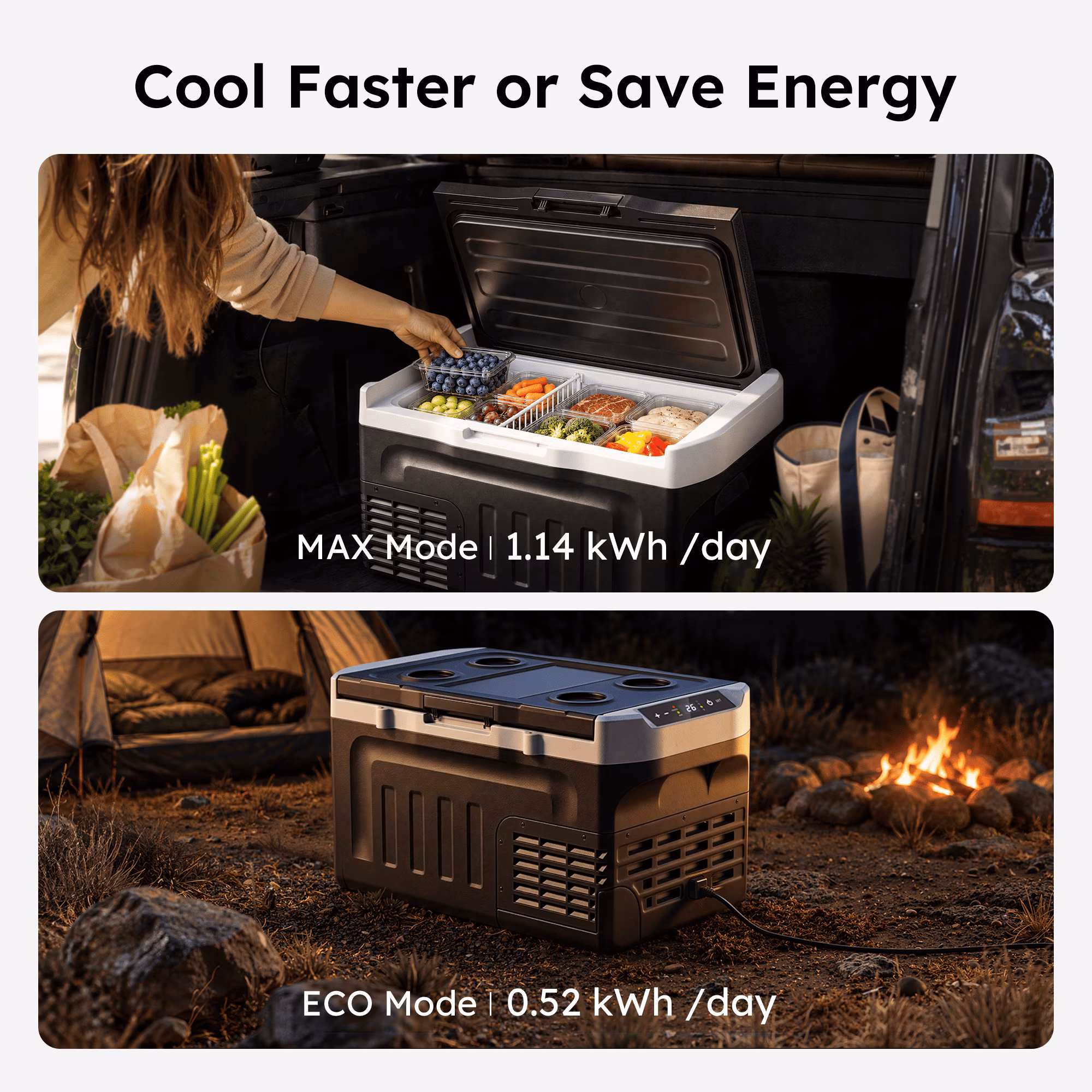 Simzlife 12 Volt Car Refrigerator 22 Quart Portable Fridge Freezer Compressor Cooler 12/24V DC 110~240 Volt AC for Truck Van RV Camper SUV Travel Camping Road Trips - Image 5