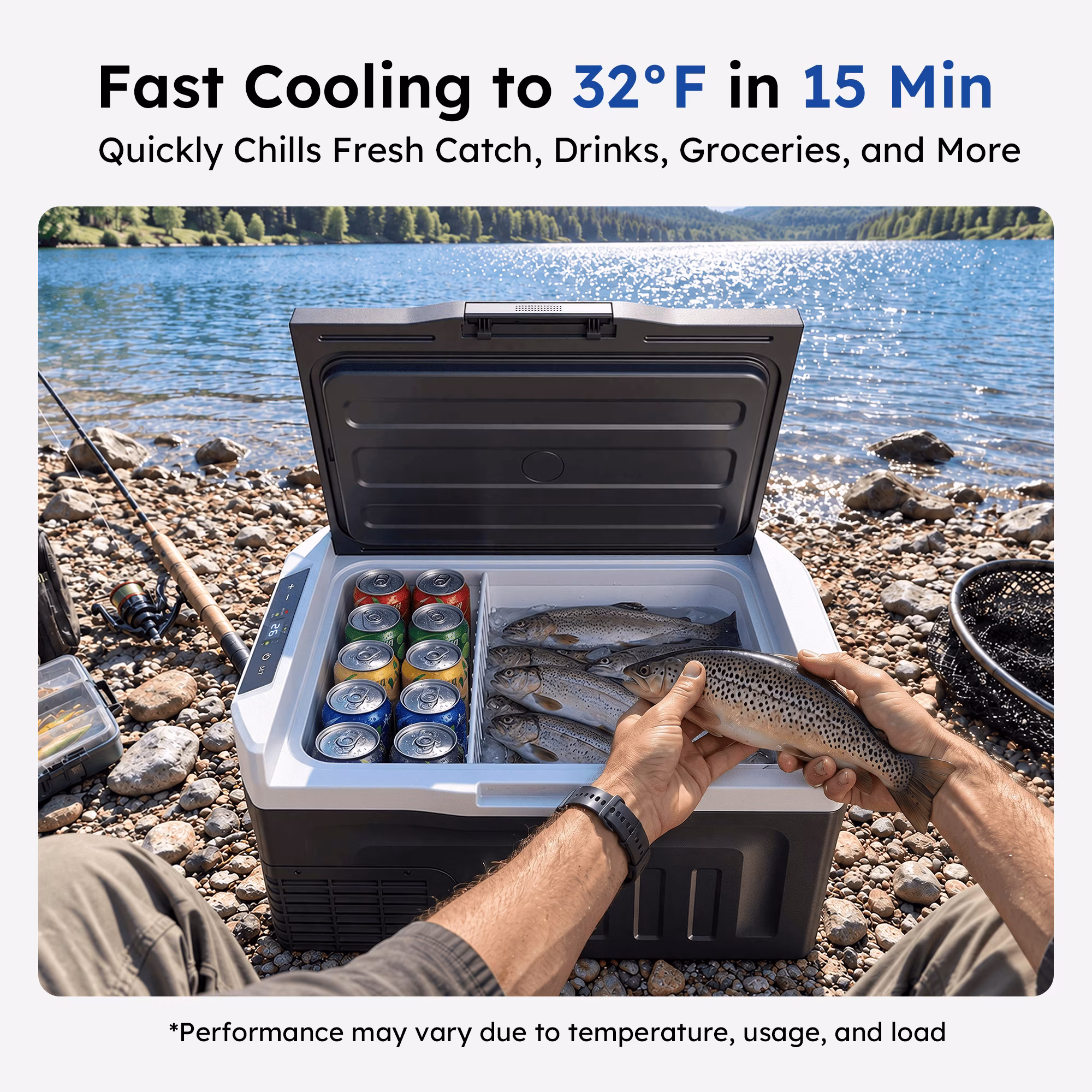 Simzlife 12 Volt Car Refrigerator 22 Quart Portable Fridge Freezer Compressor Cooler 12/24V DC 110~240 Volt AC for Truck Van RV Camper SUV Travel Camping Road Trips - Image 4